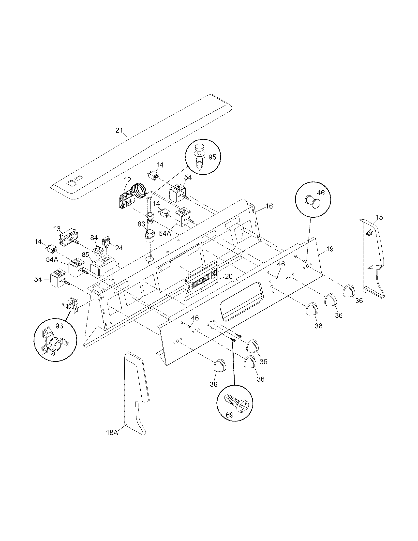 White-Westinghouse CWEF311ES1 backguard diagram