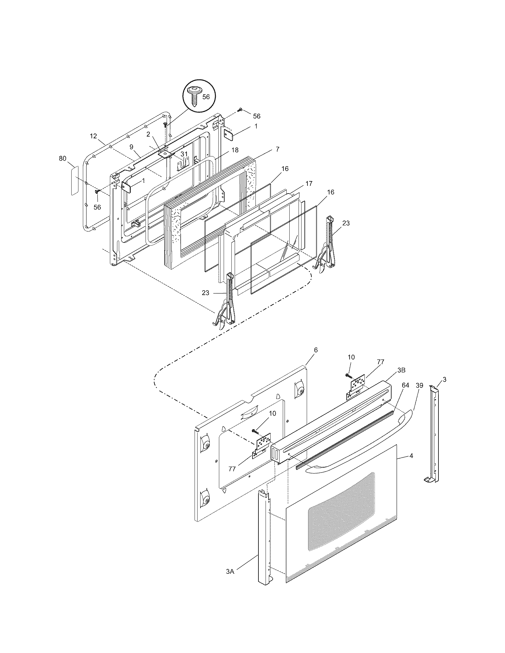 Kenmore 79045074401 door diagram