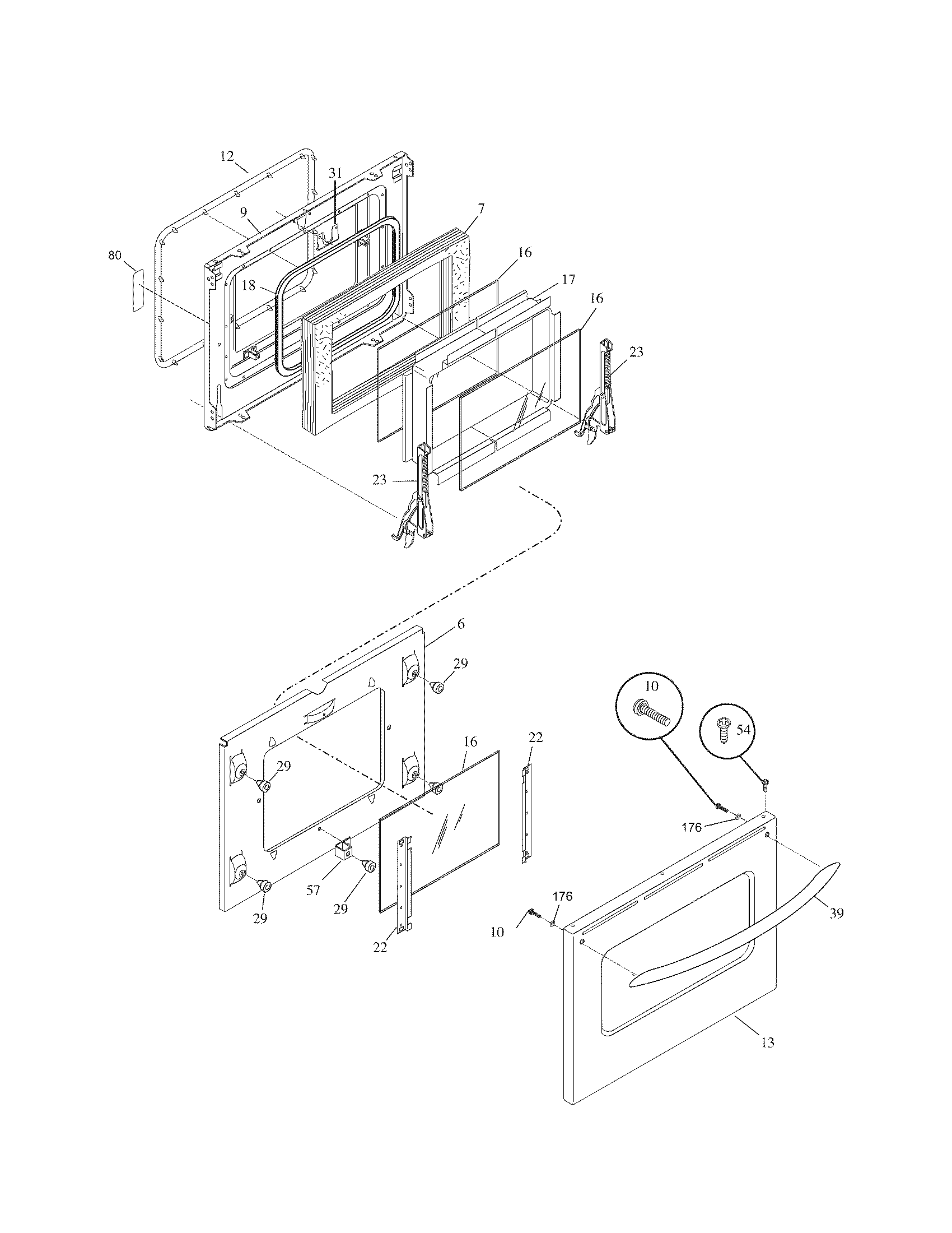 Kenmore Elite 79046373403 door diagram