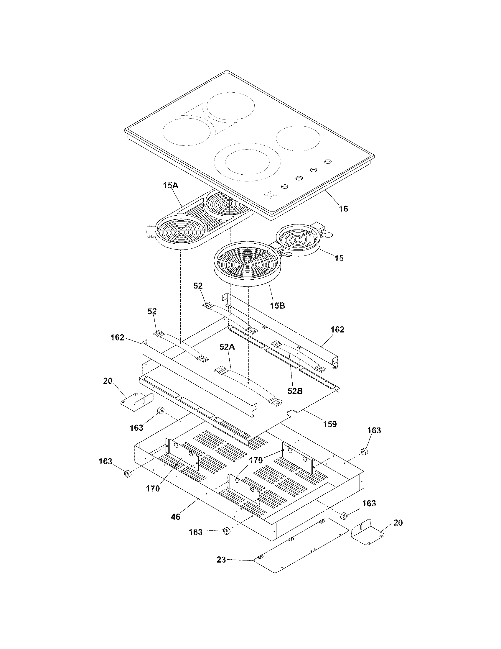 Frigidaire GLEC30S8CQC maintop diagram