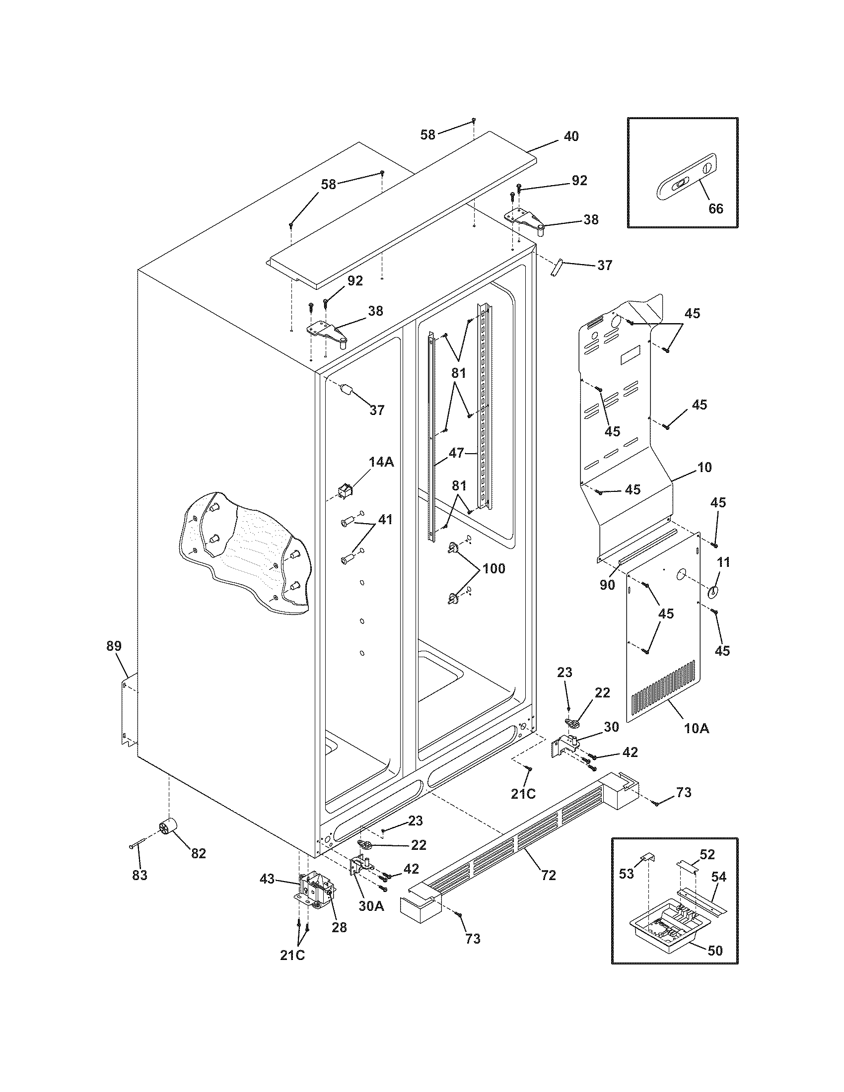 Electrolux E23CS75DSS5 cabinet diagram