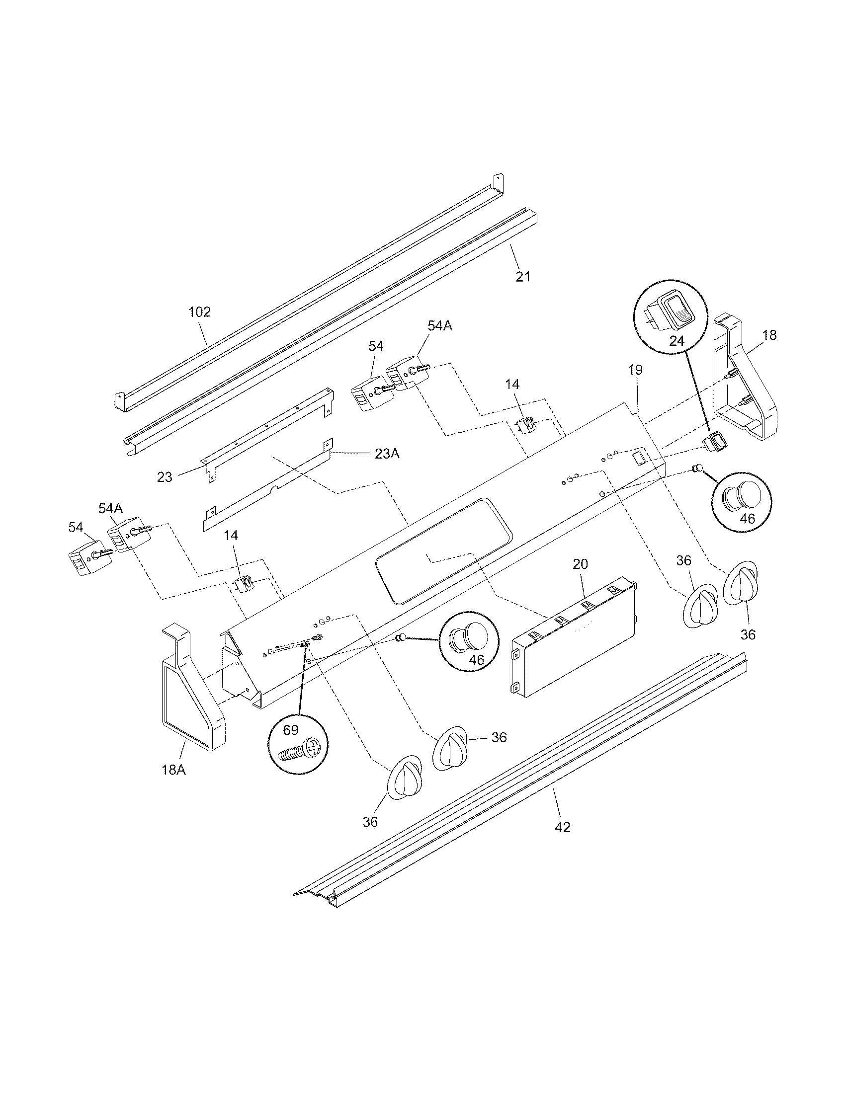 Frigidaire FES367ABH backguard diagram