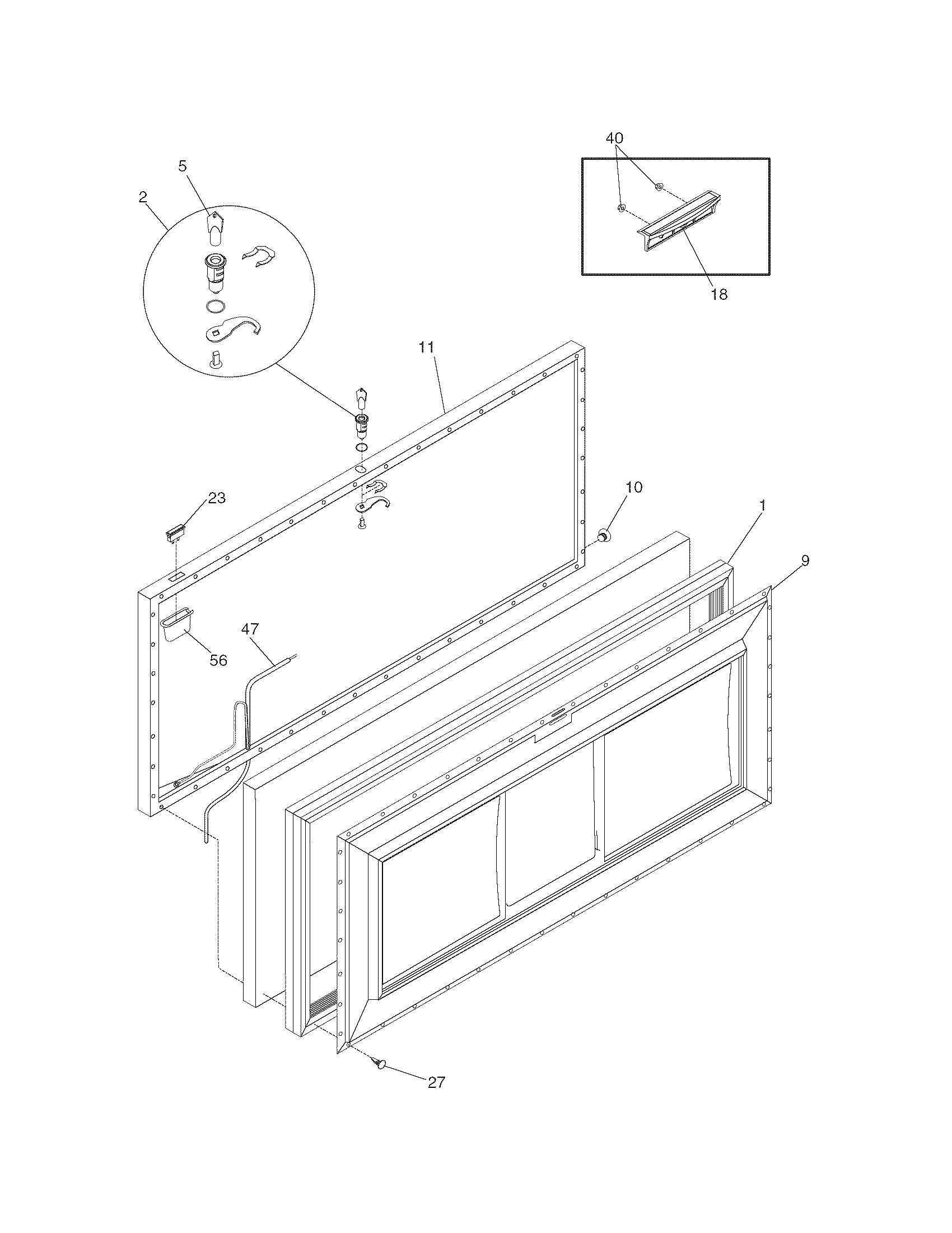 White-Westinghouse WFC20M4BW3 door diagram