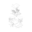 Frigidaire FES367DCC top/drawer diagram