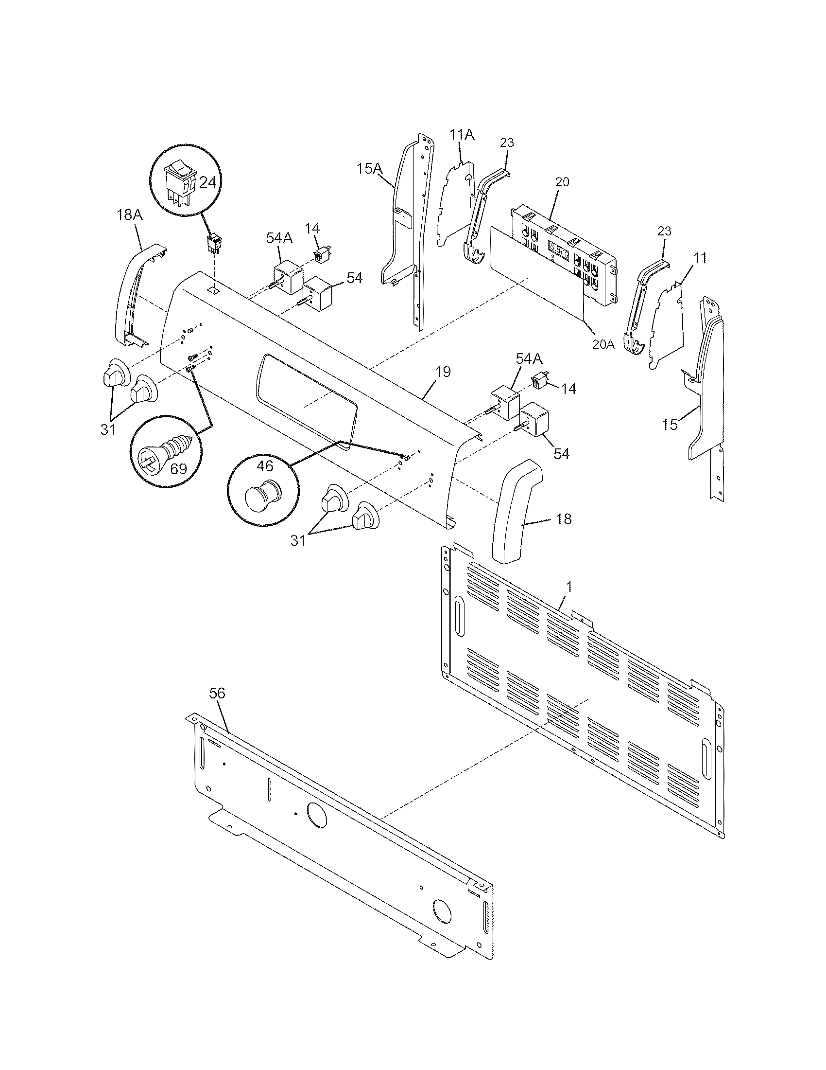 Kenmore 79094001401 backguard diagram
