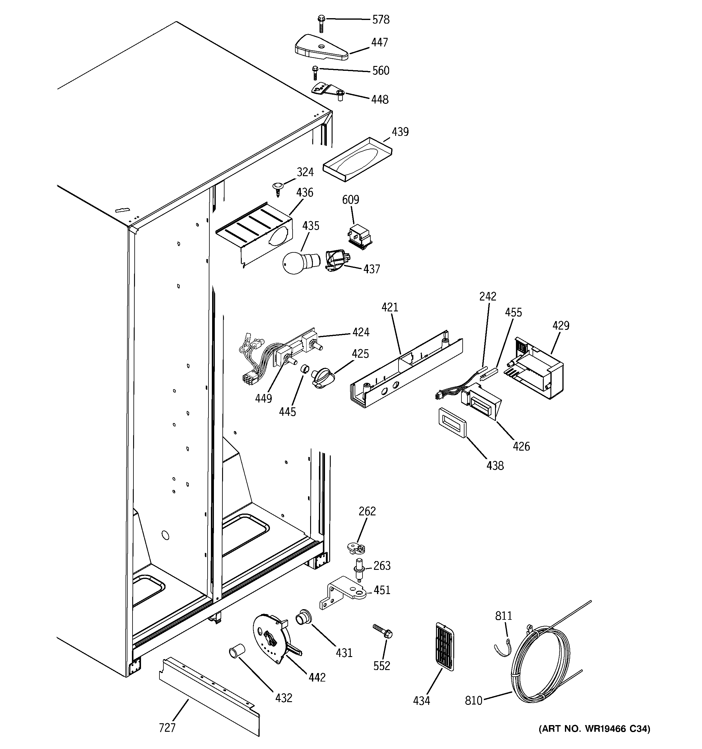 RCA RSG20DDPHFWW fresh food section diagram