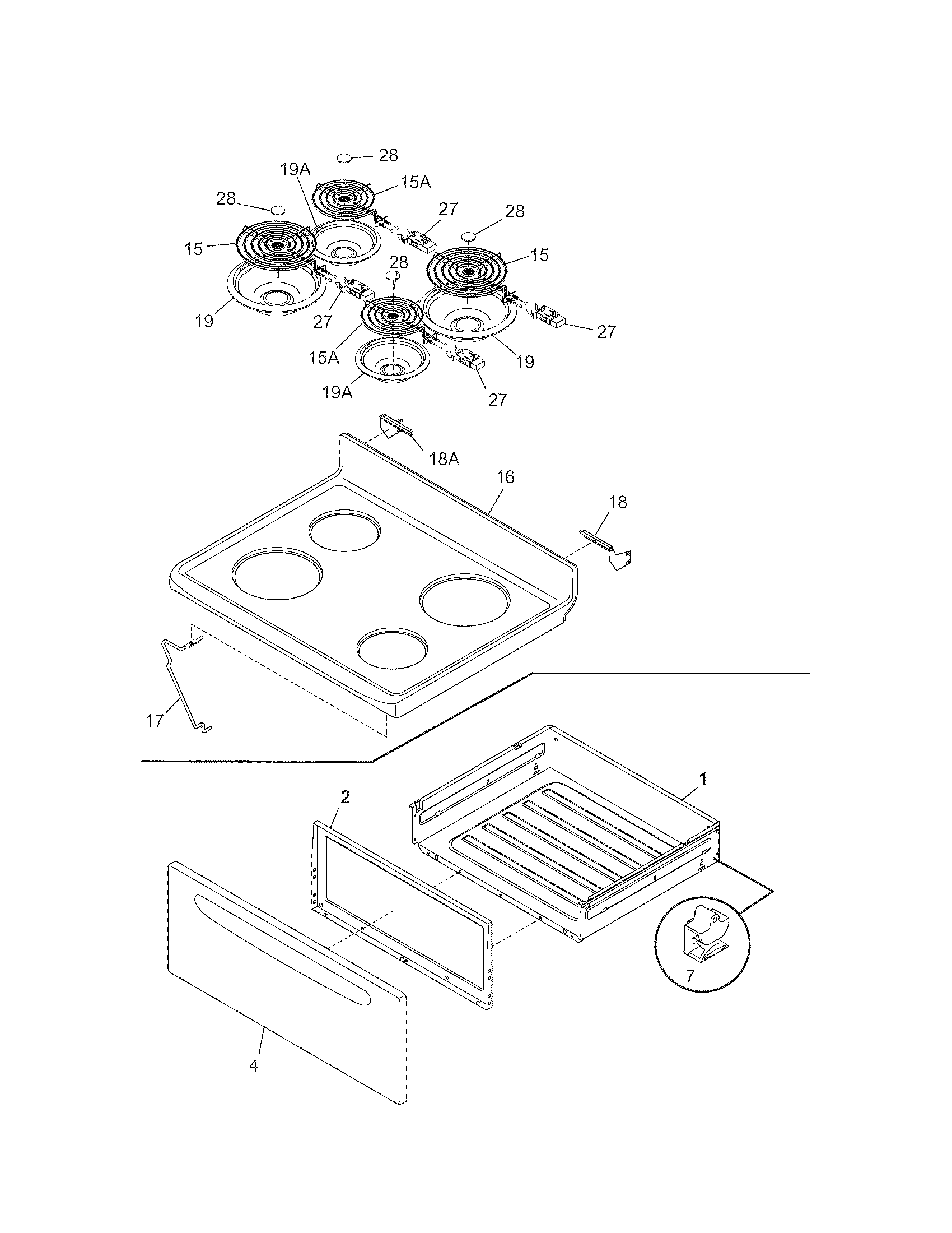 Kenmore 79090920401 top/drawer diagram