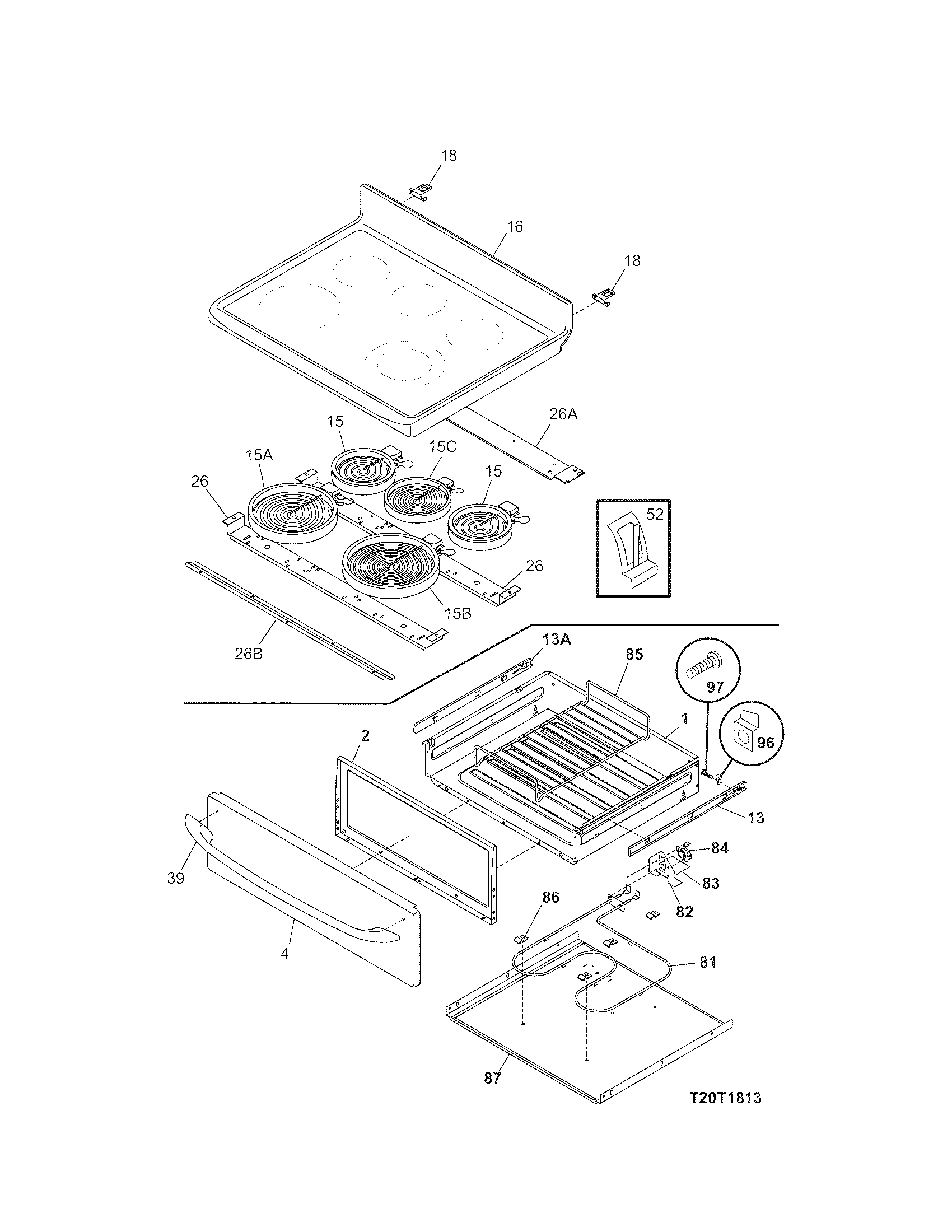 Kenmore 79096613403 top/drawer diagram
