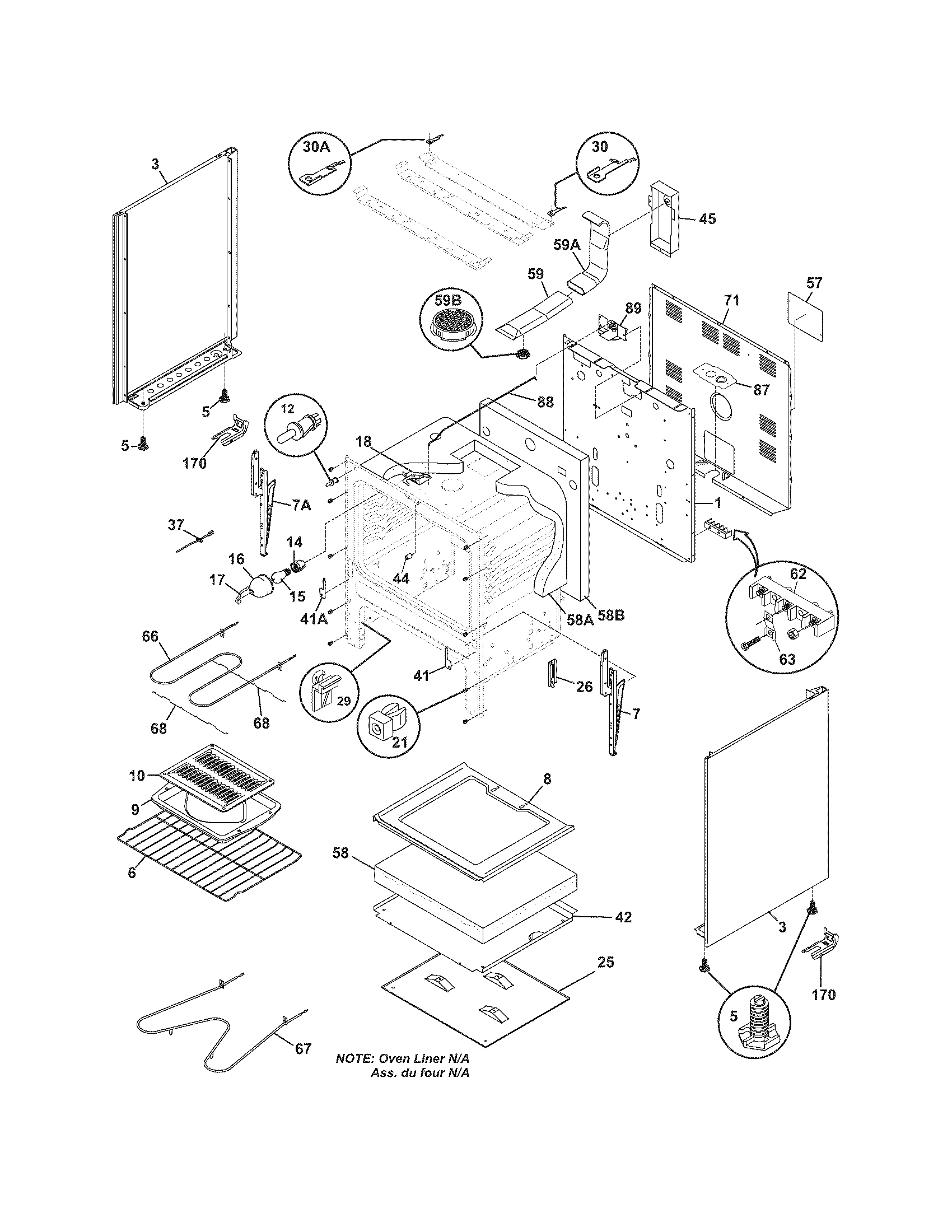 Frigidaire CPLEF398DCD body diagram