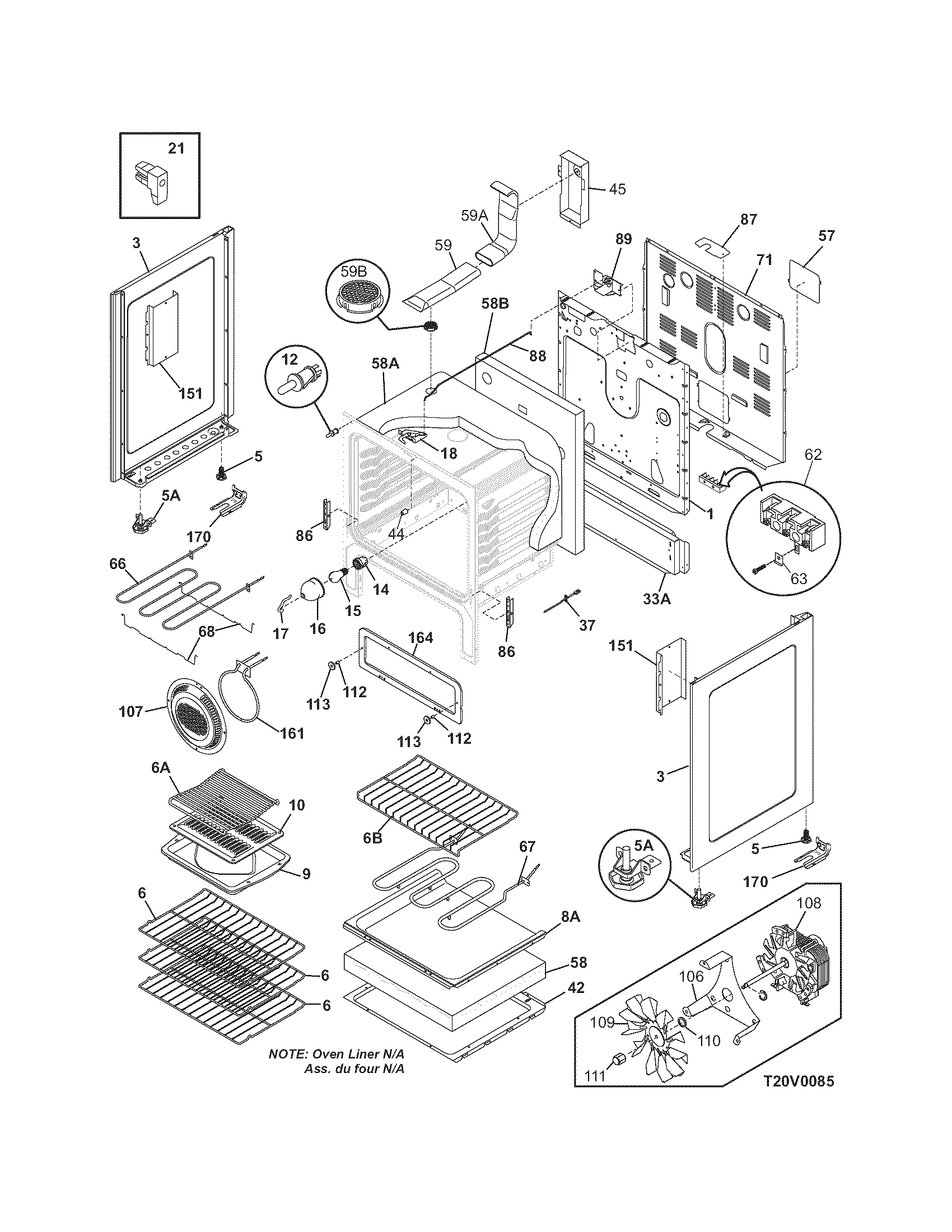 Frigidaire GLEFM397DQB body diagram