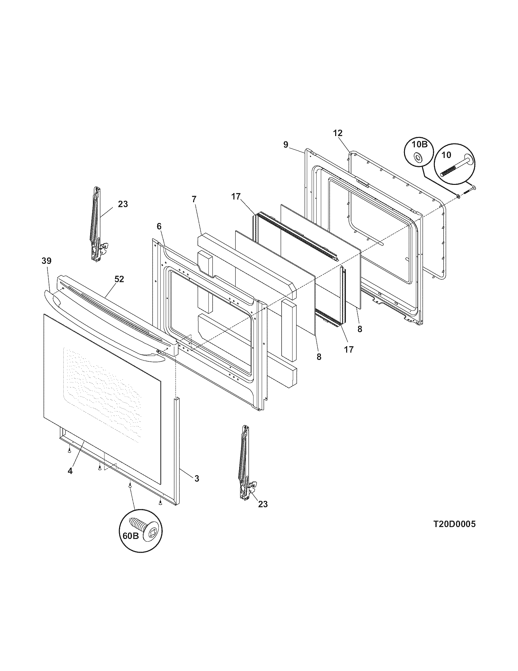 Kenmore 79096524403 door diagram