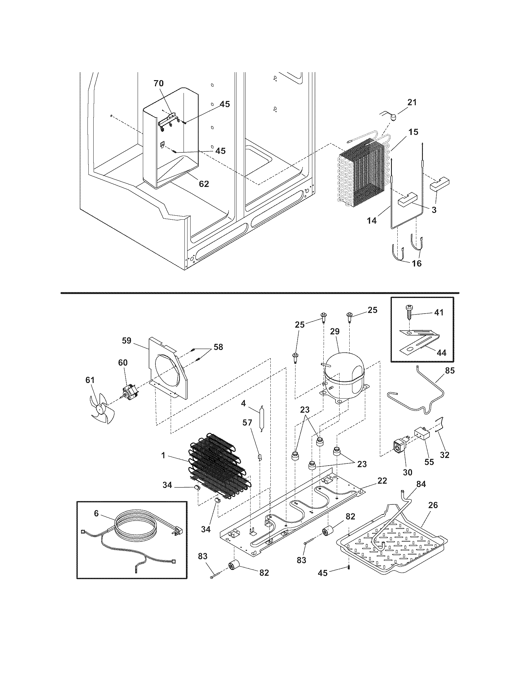 Frigidaire FRS6R3EW1 system diagram