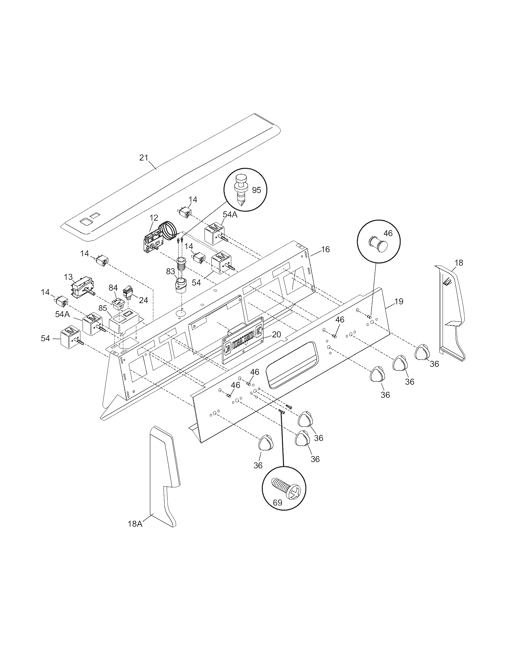 White-Westinghouse CWEF320ES1 backguard diagram