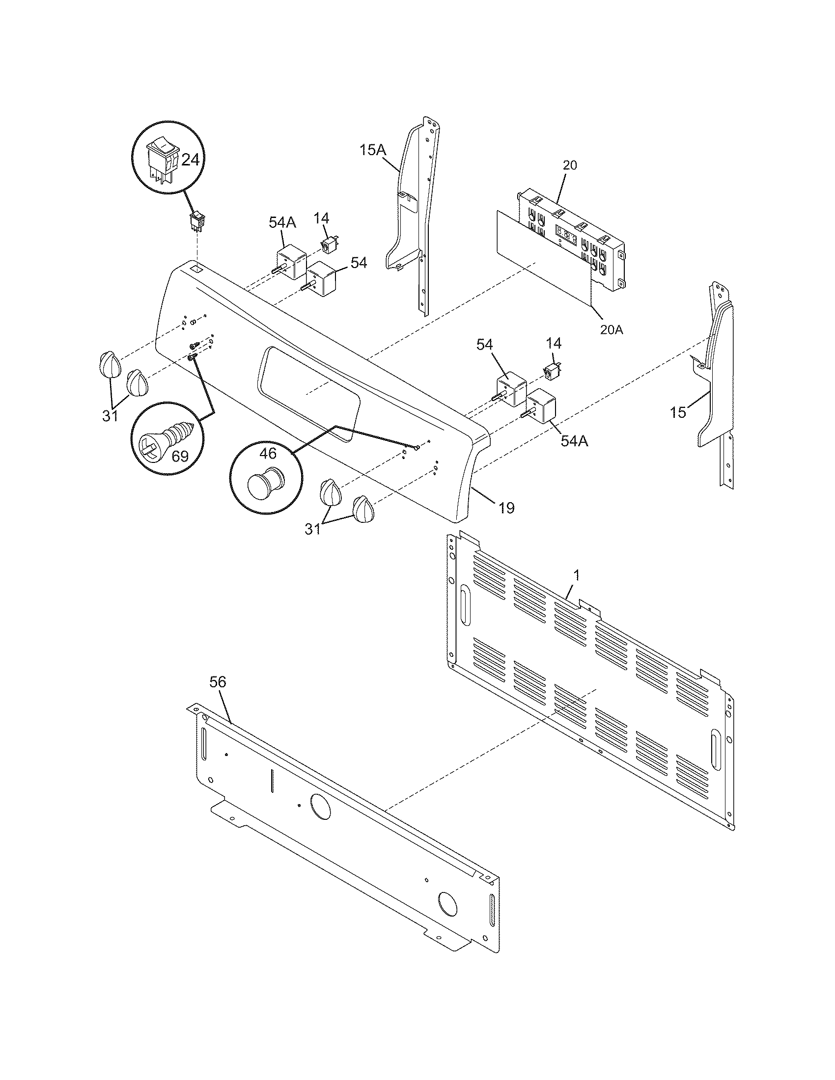 Kelvinator KEF355DSB backguard diagram