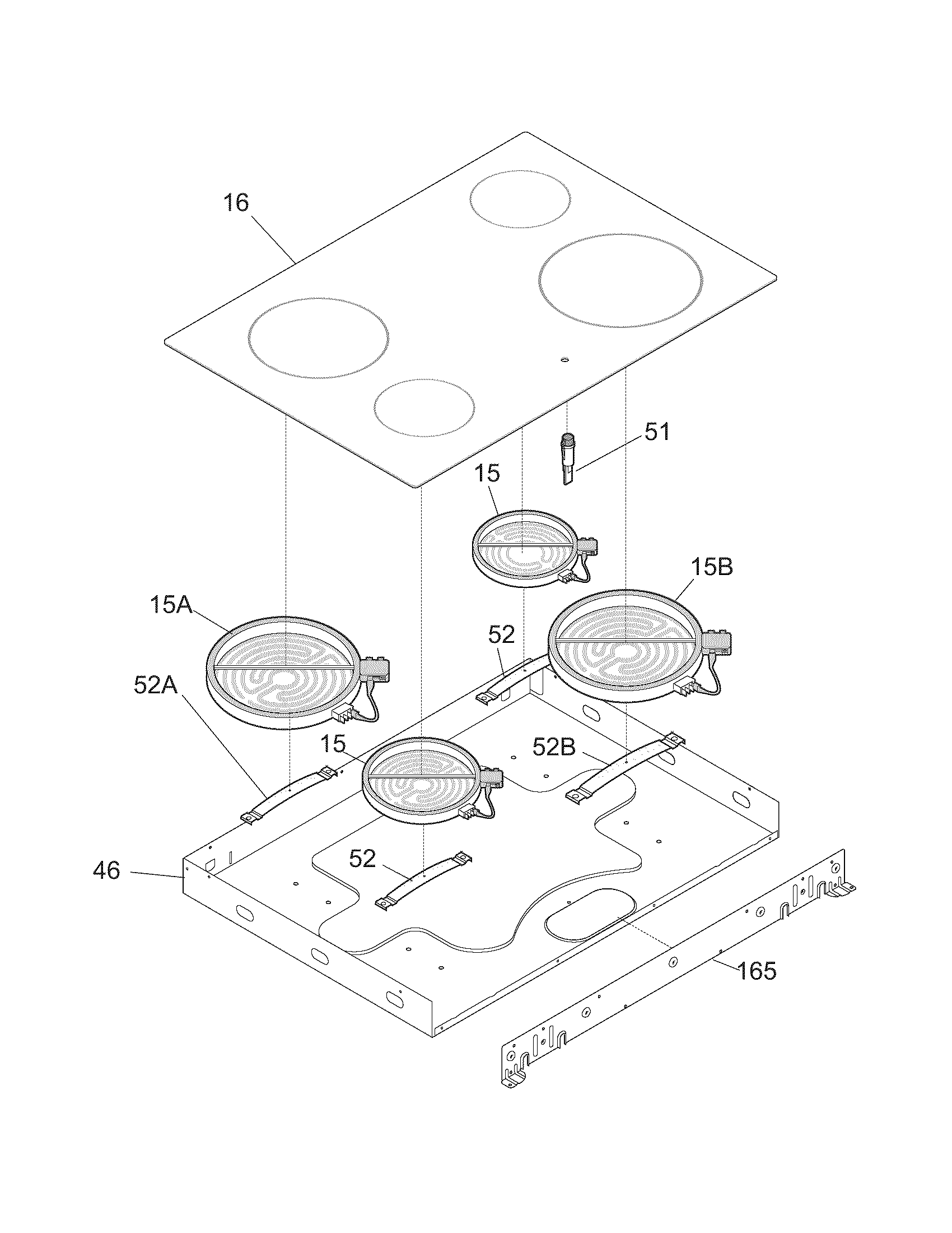 Frigidaire FED367DSB maintop diagram
