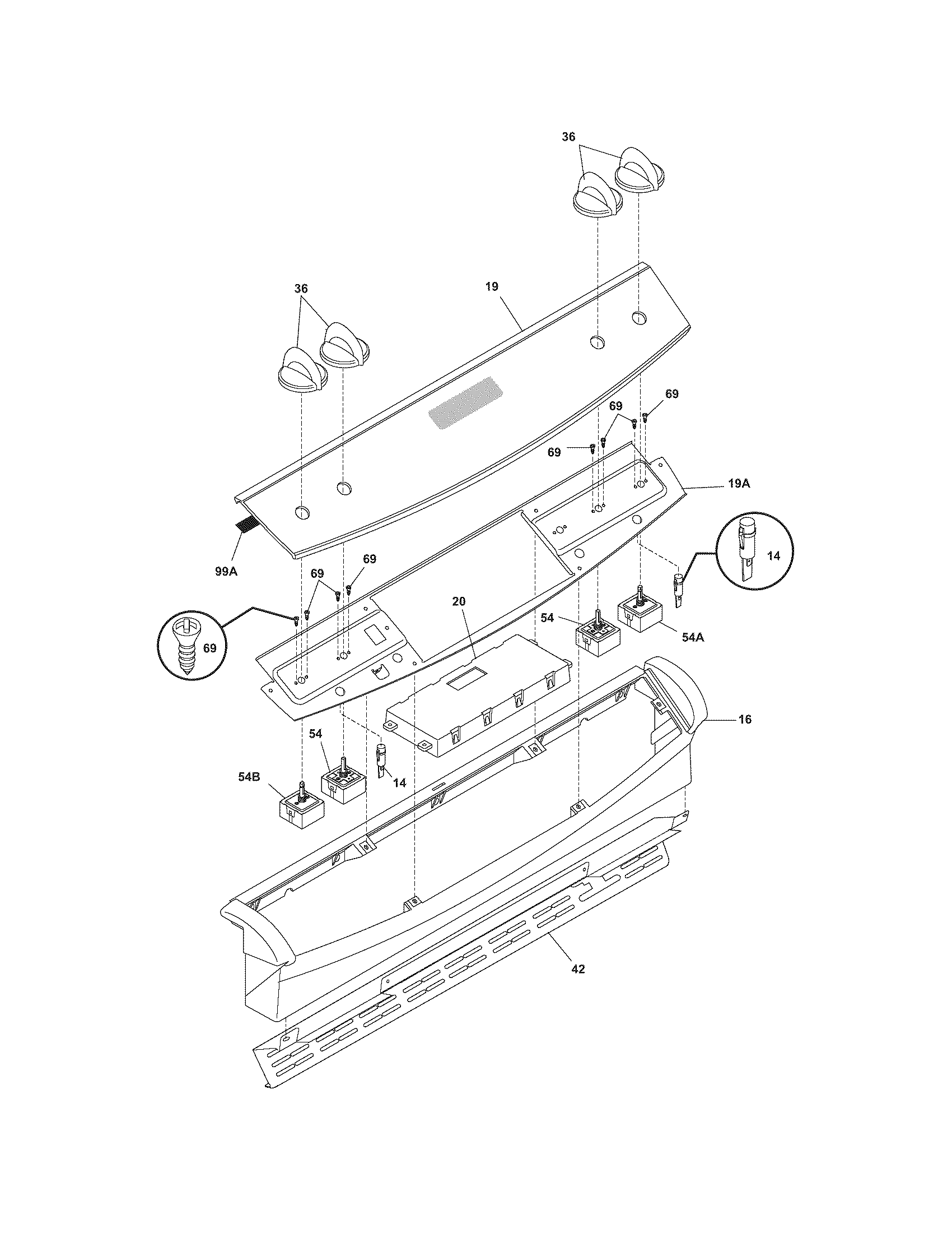 Frigidaire DGES388DS3 backguard diagram