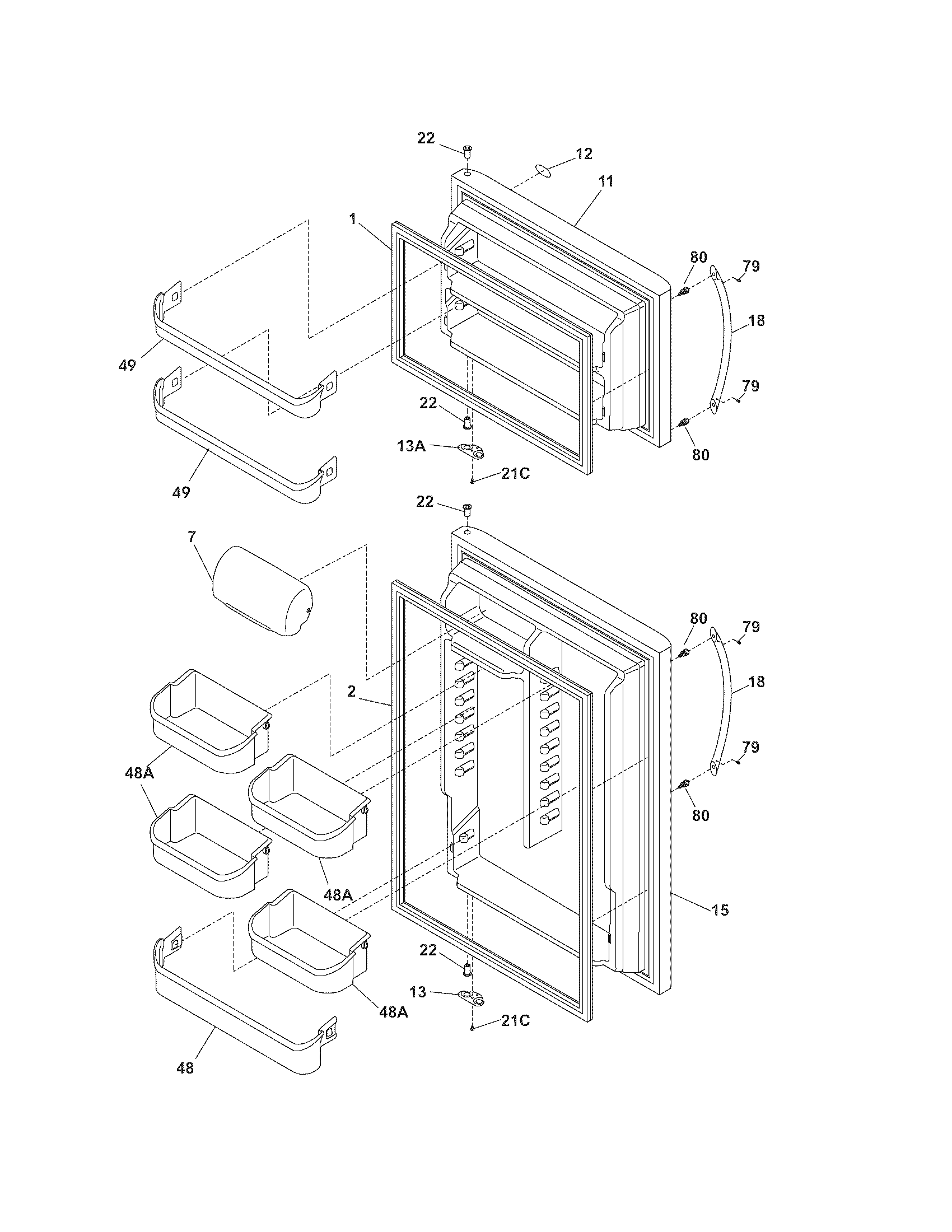 Frigidaire FRT21LR8DK5 door diagram