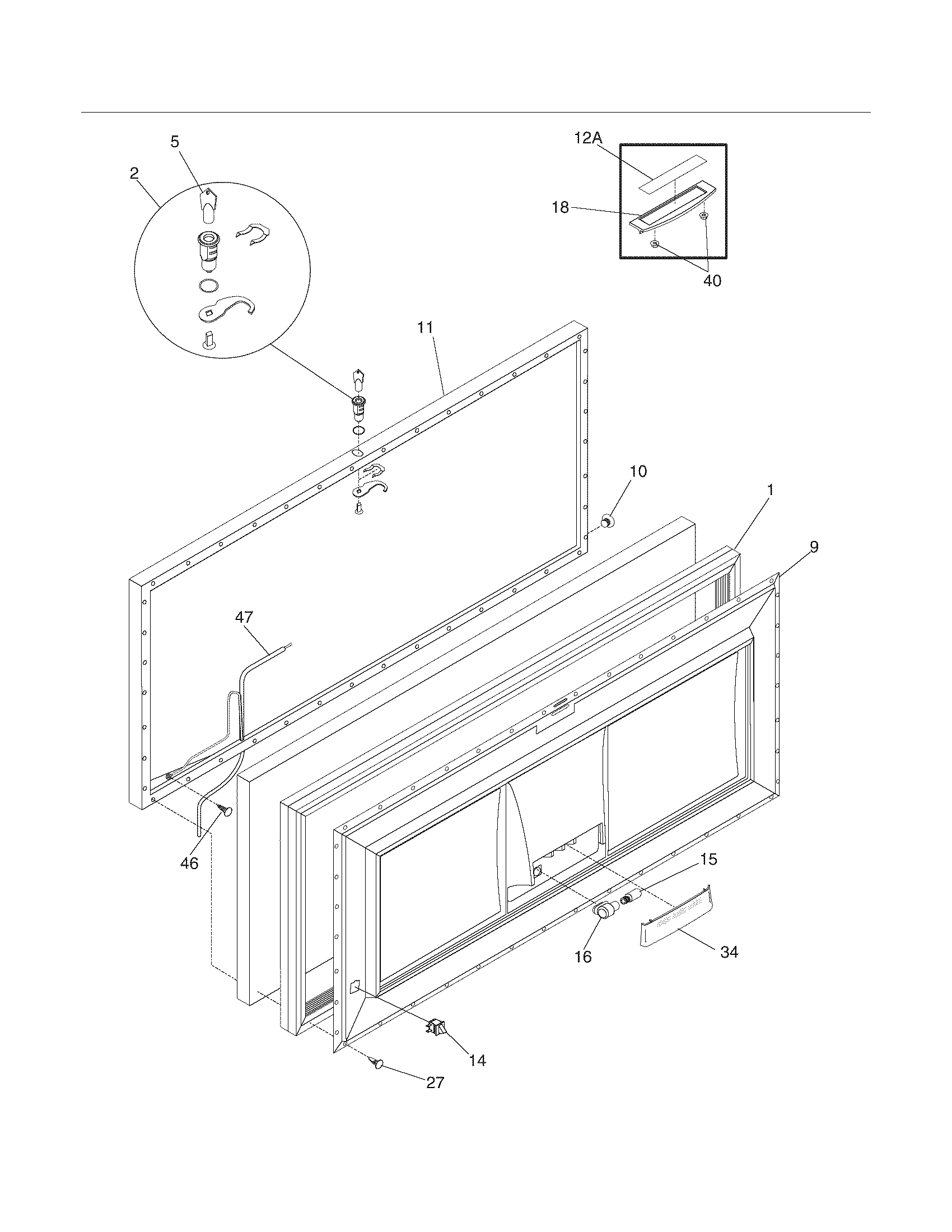 Frigidaire FFC07C4CW9 door diagram