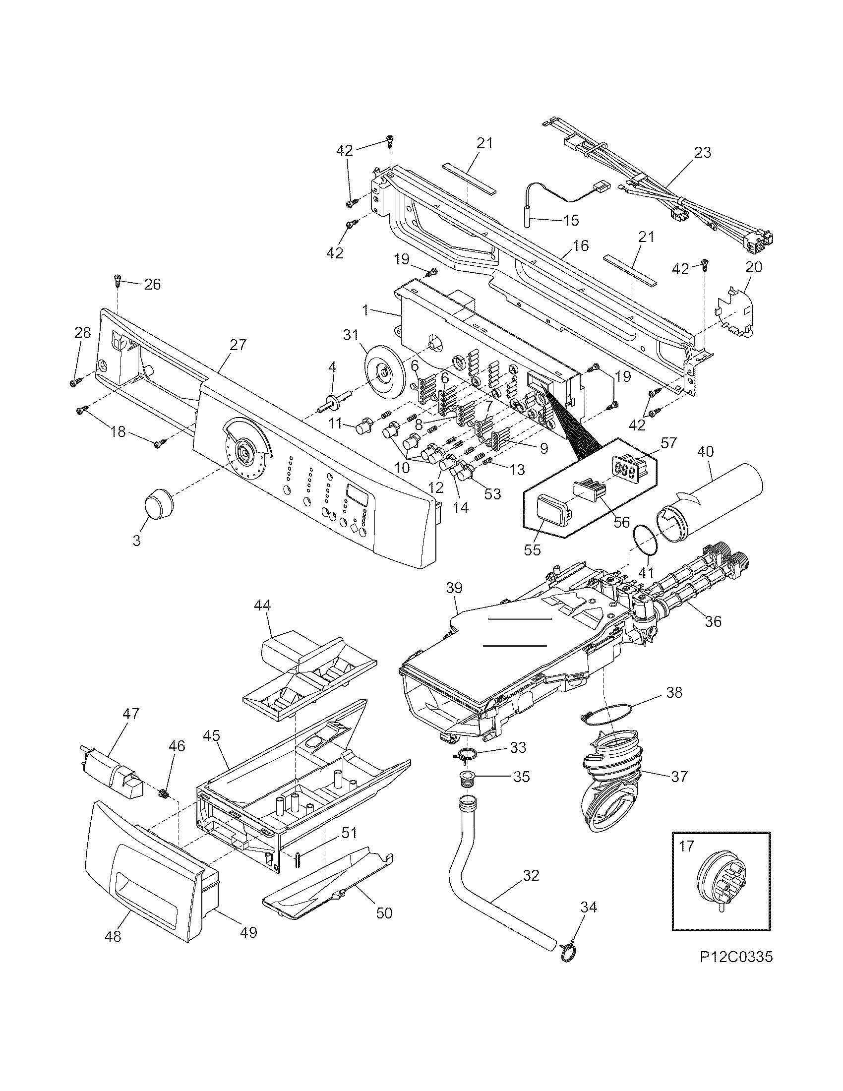 Frigidaire GLTF2940ES0 control panel diagram