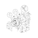 Frigidaire GLTF2940ES0 motor/tub diagram