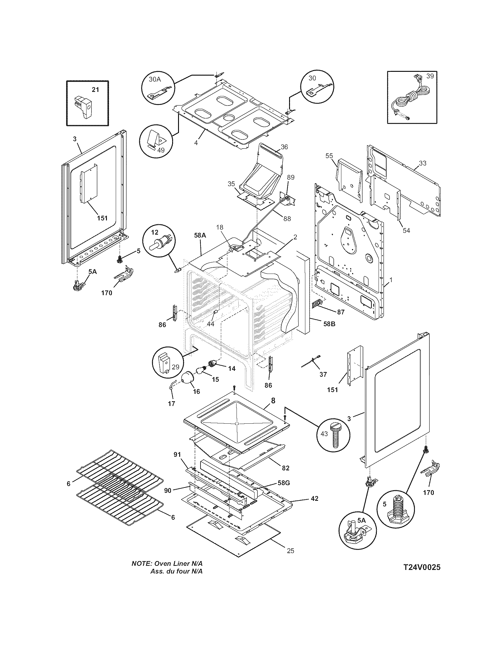 Frigidaire FGFB75DBC body diagram