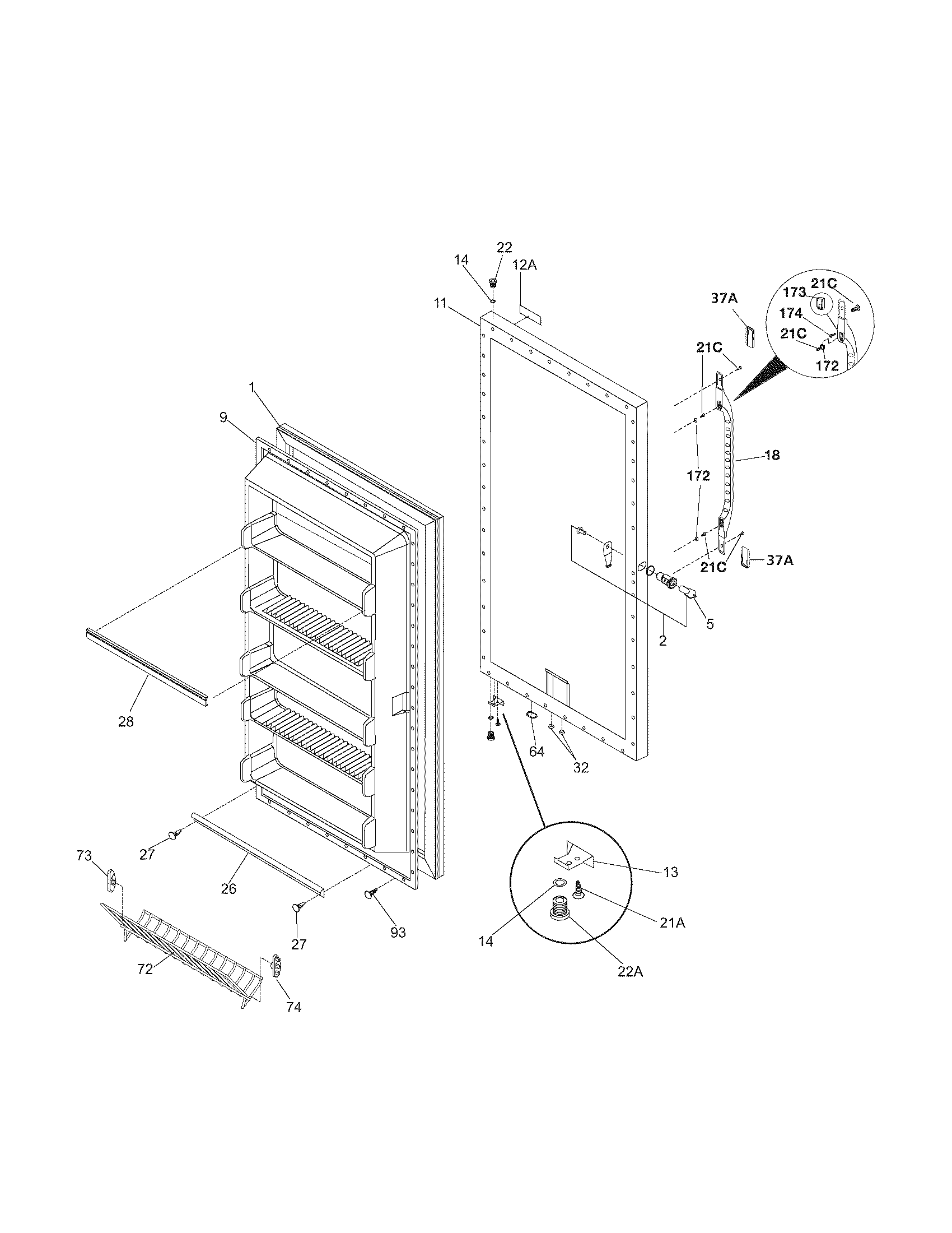 Kenmore 25324452103 door diagram
