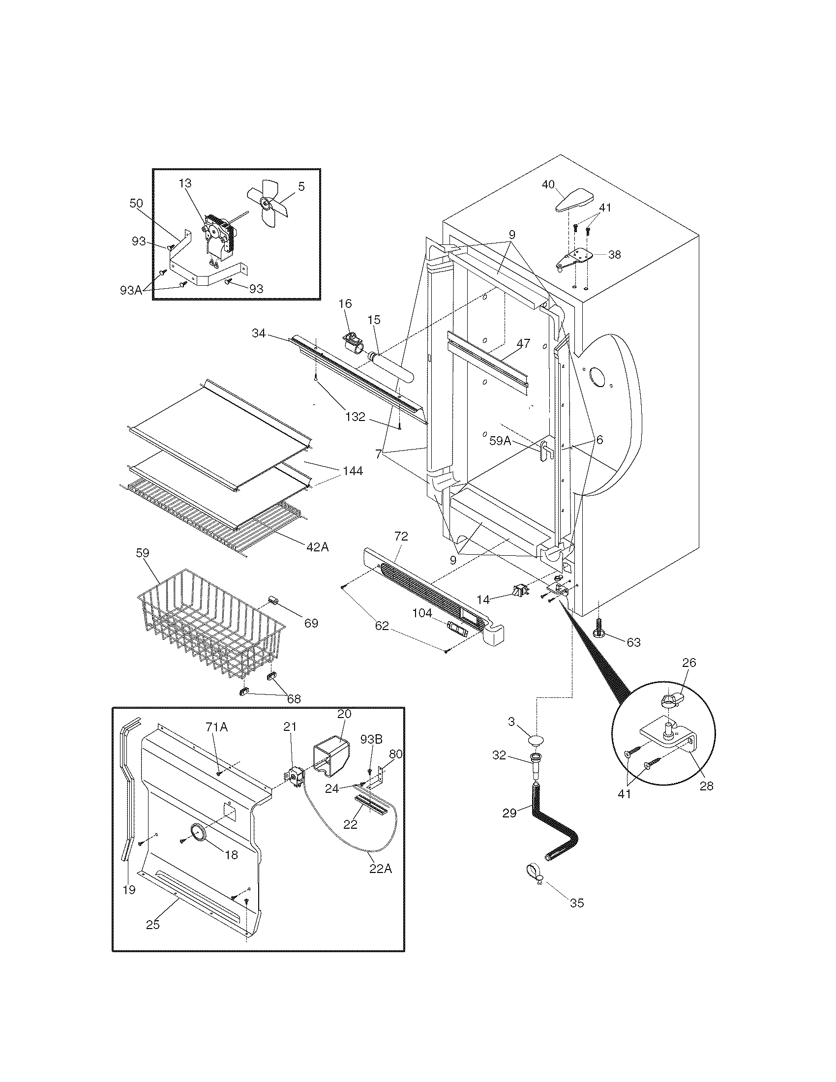 Kenmore 25324452103 cabinet diagram