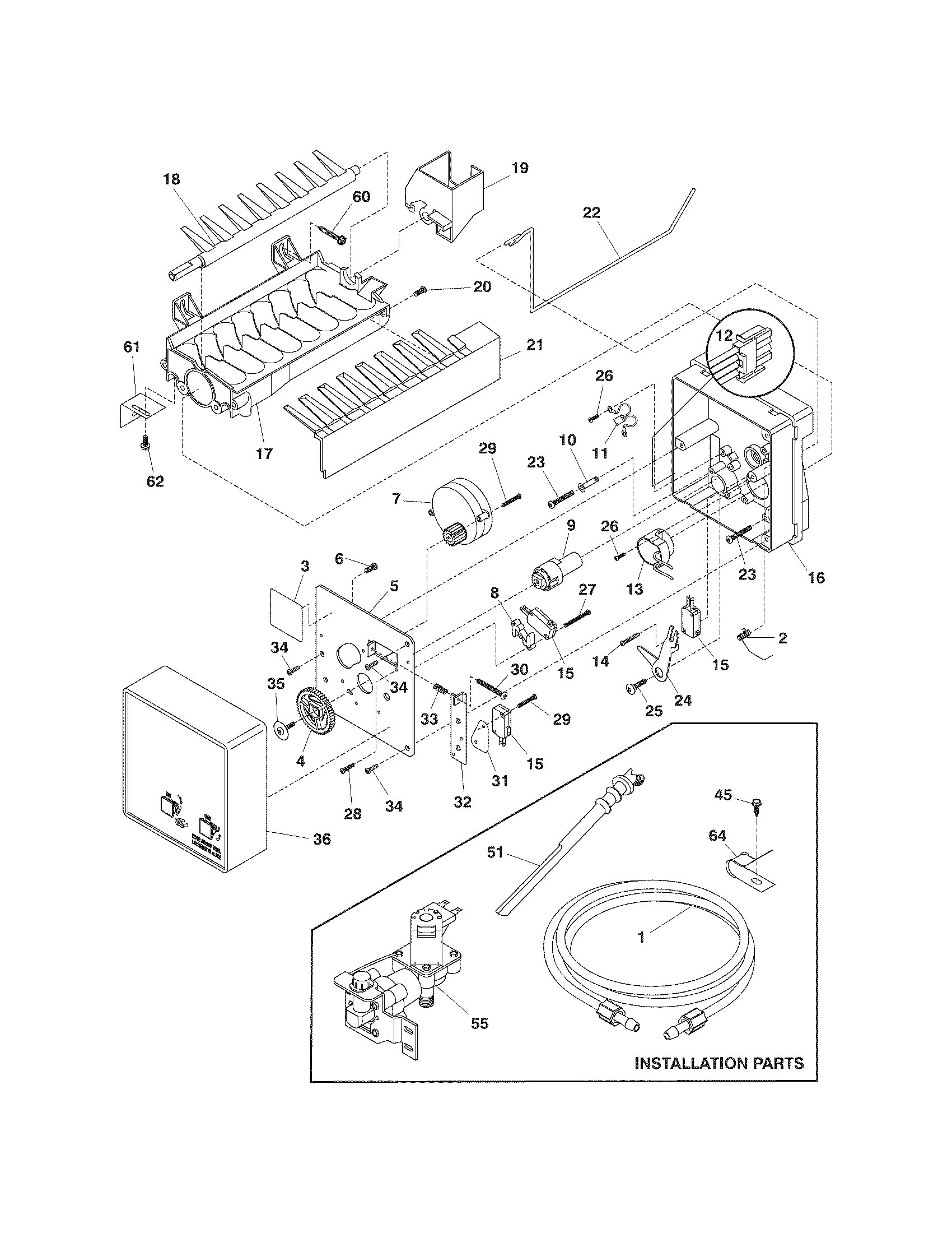 Kenmore 25374870406 ice maker diagram