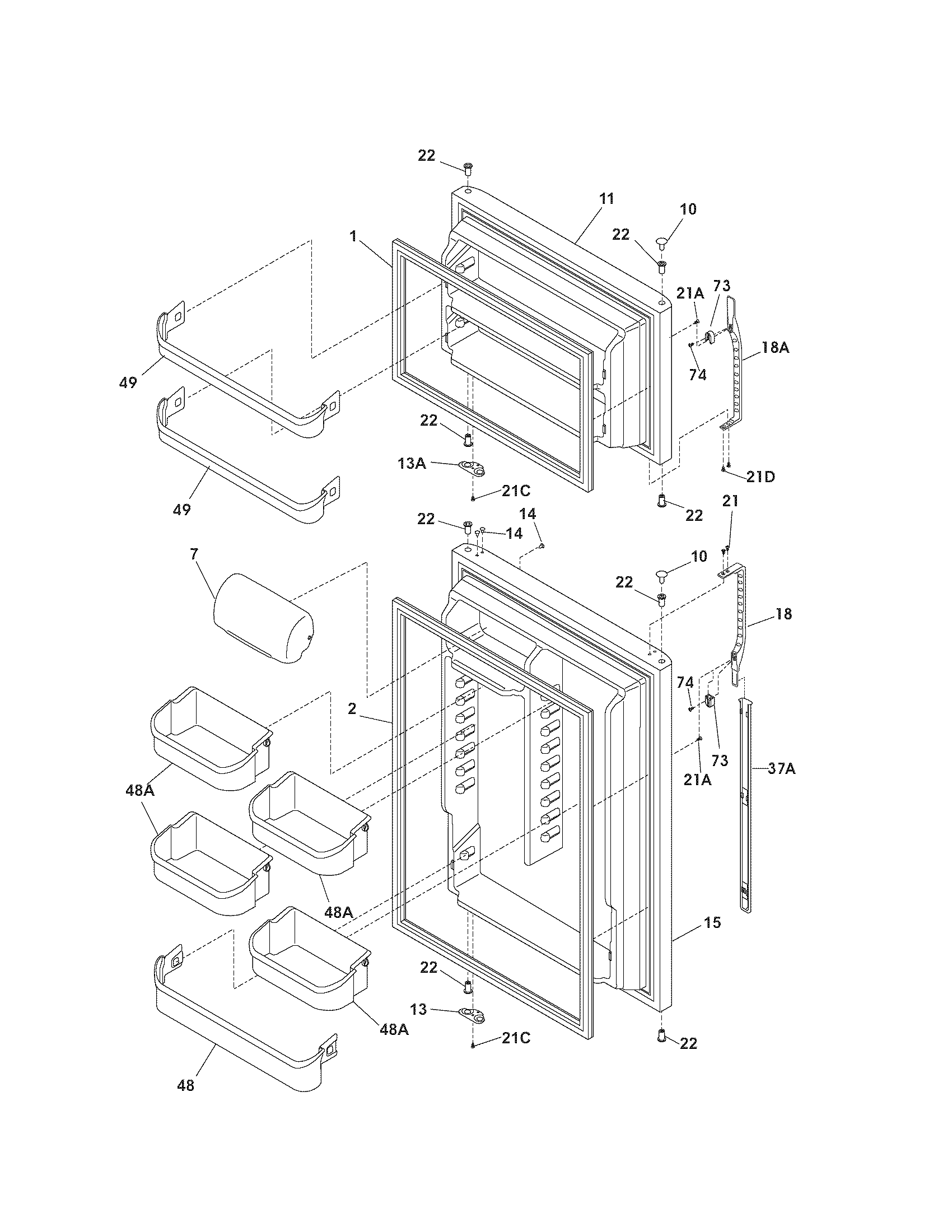 Kenmore 25366882502 door diagram