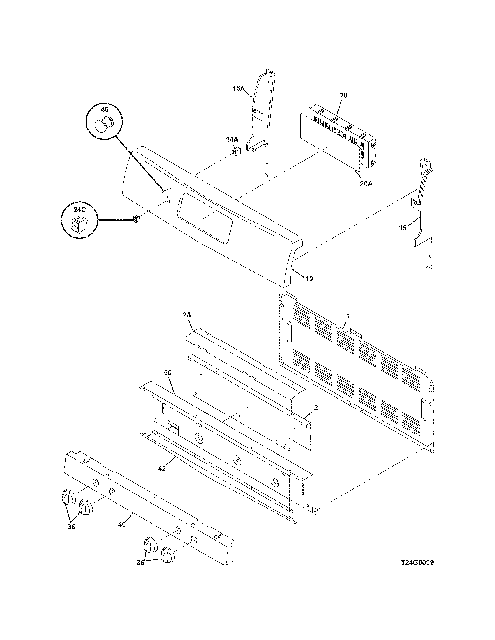 Frigidaire FGFL79DCC backguard diagram