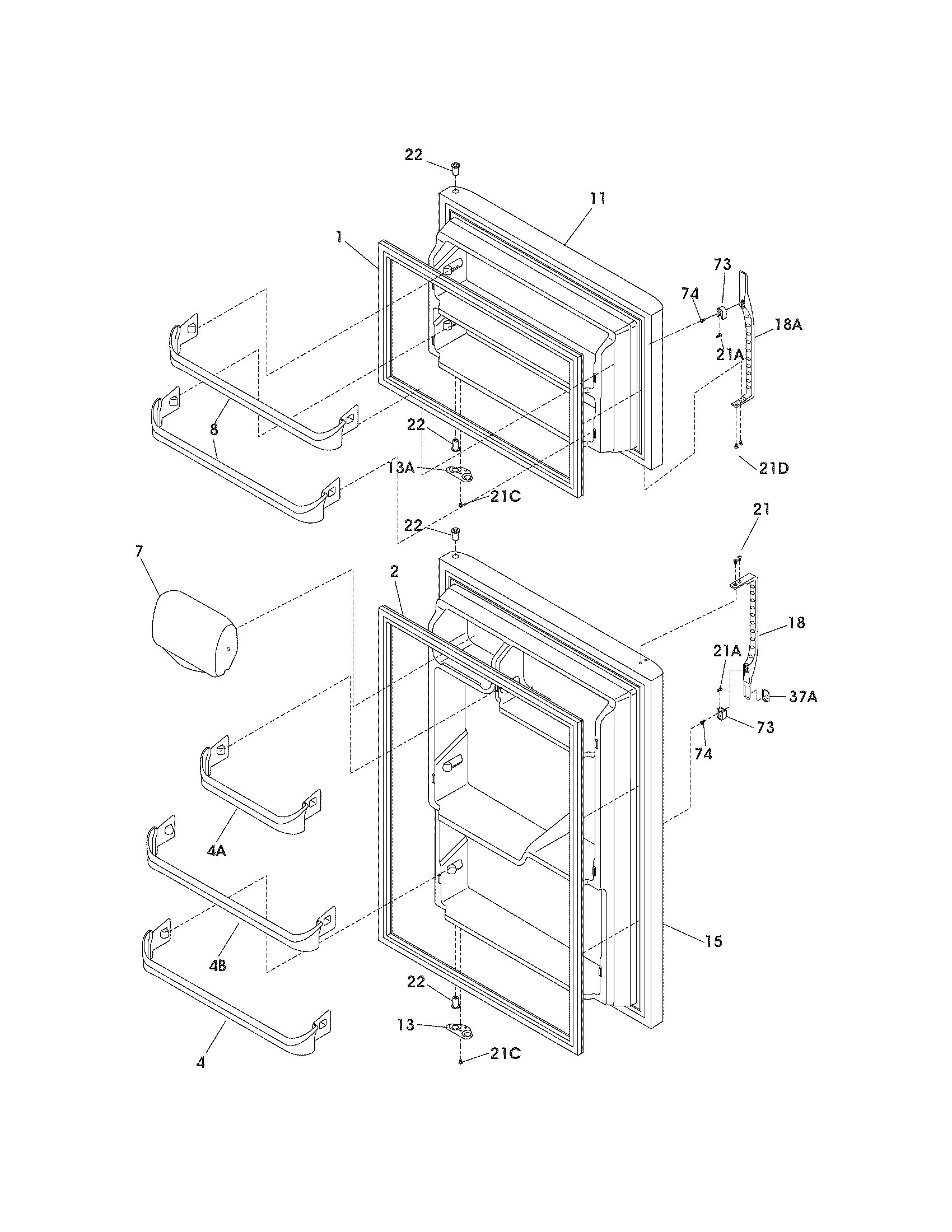 Kenmore 25360525305 door diagram