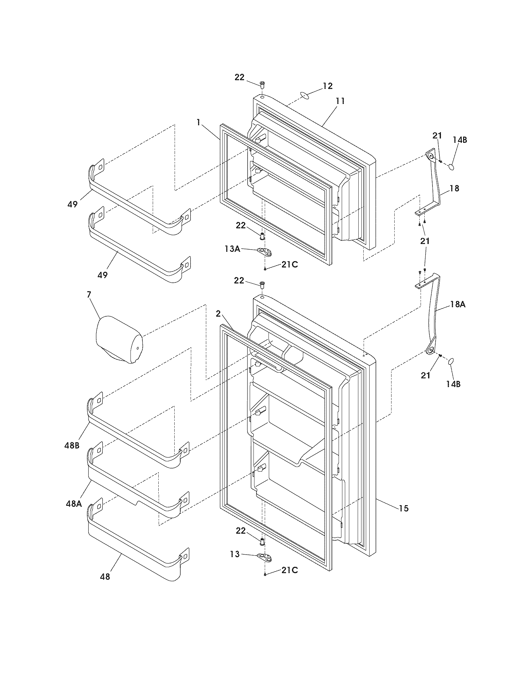 Frigidaire GLRT83TEK2 door diagram