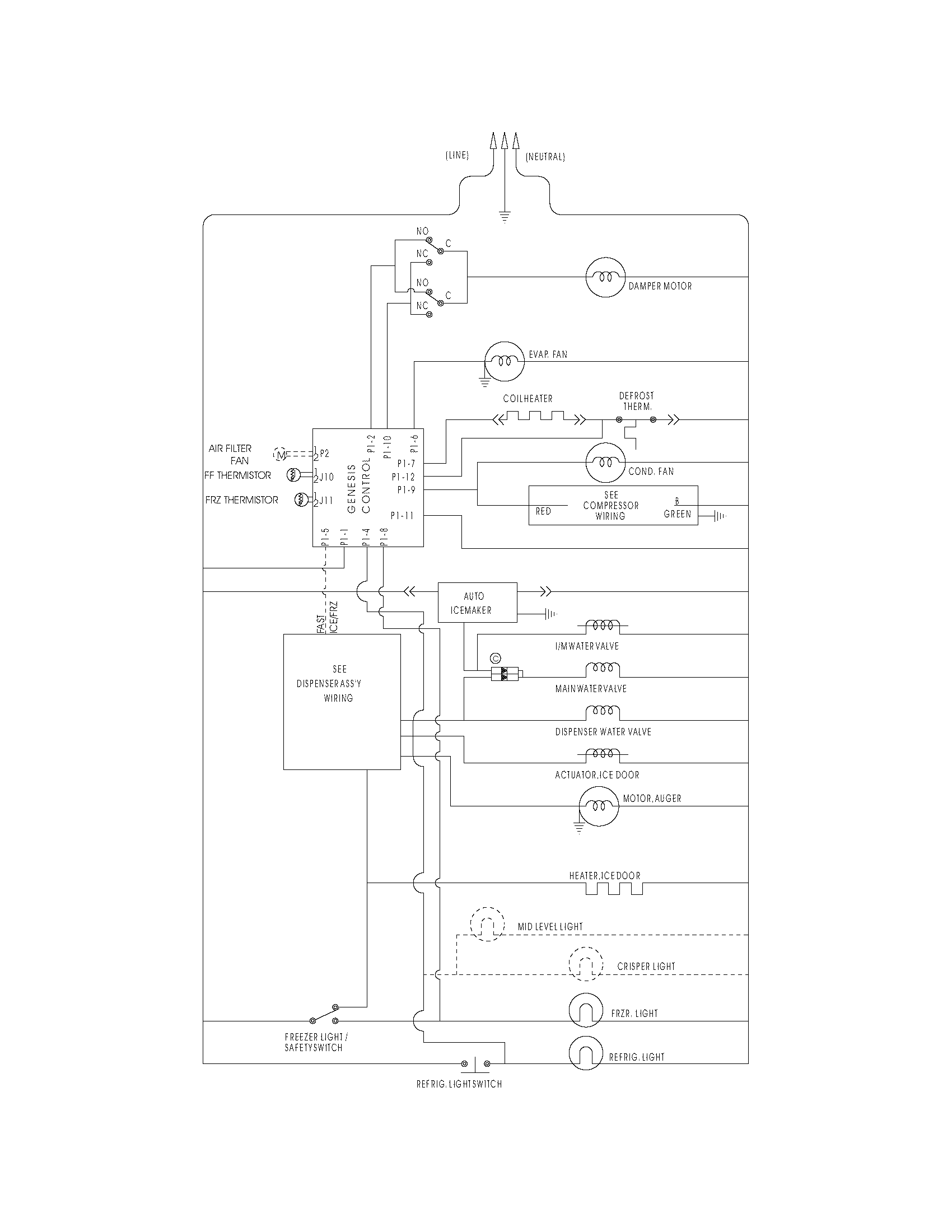 Frigidaire GLHS67EEPB0 wiring schematic diagram