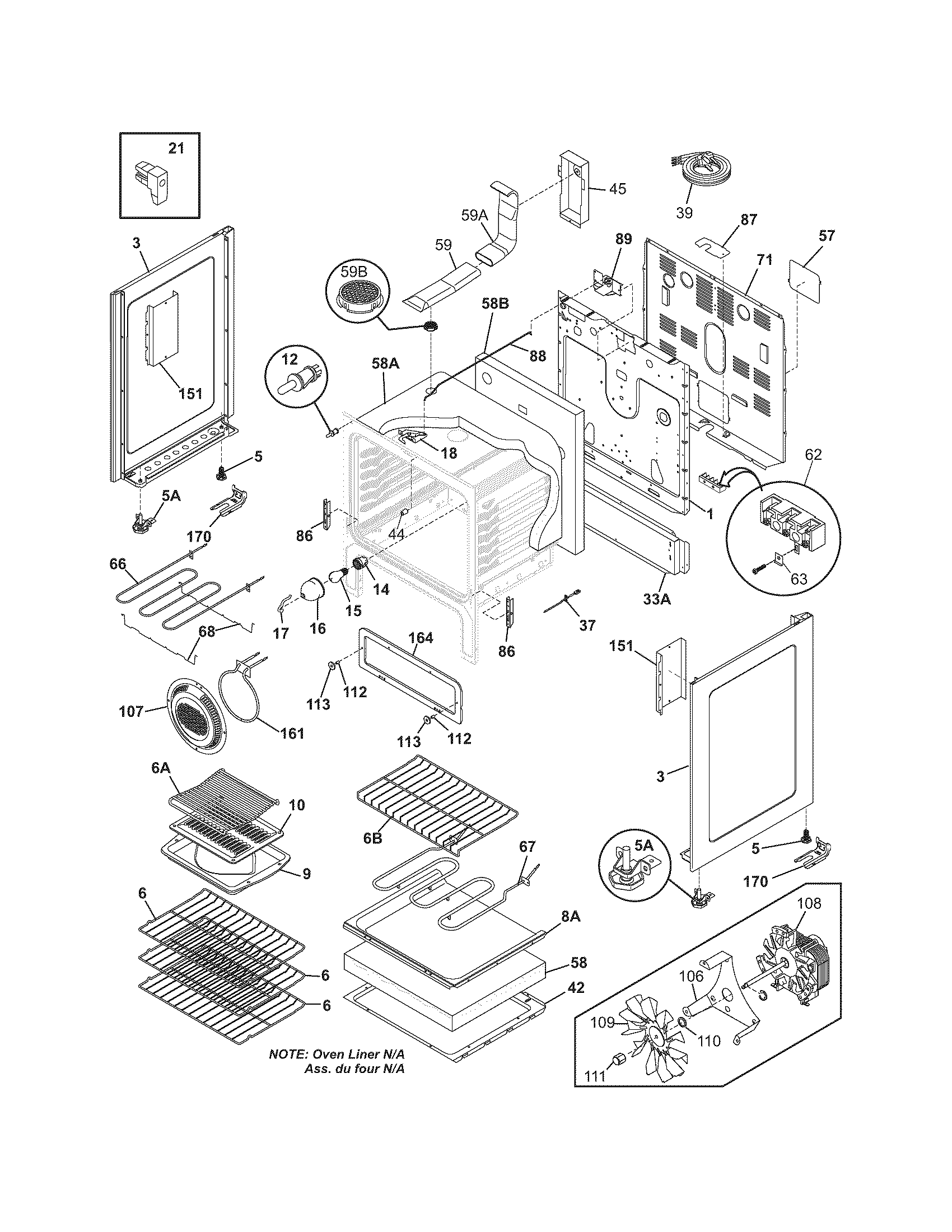 Frigidaire CPLEFM99ECA body diagram