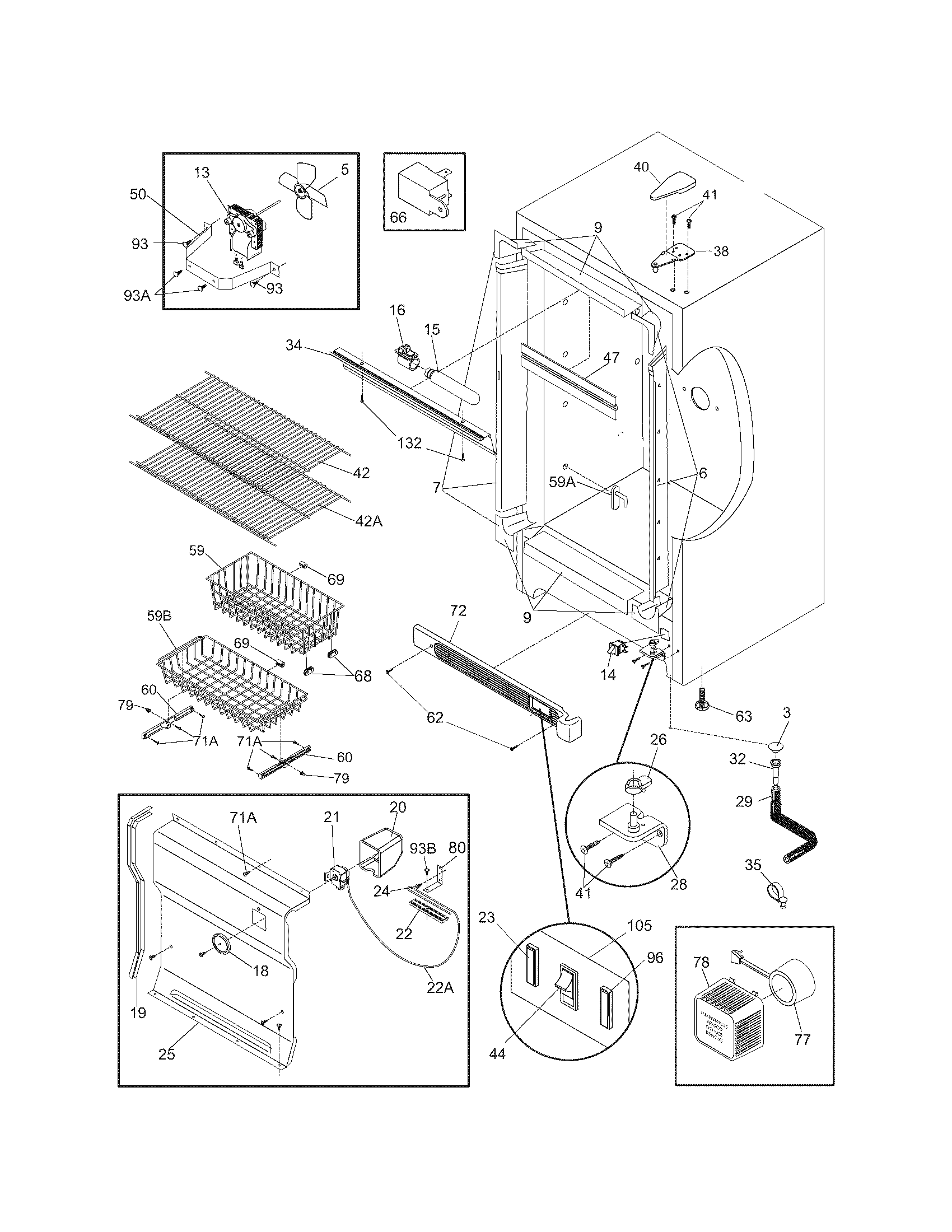Frigidaire LFFH2067DW2 cabinet diagram