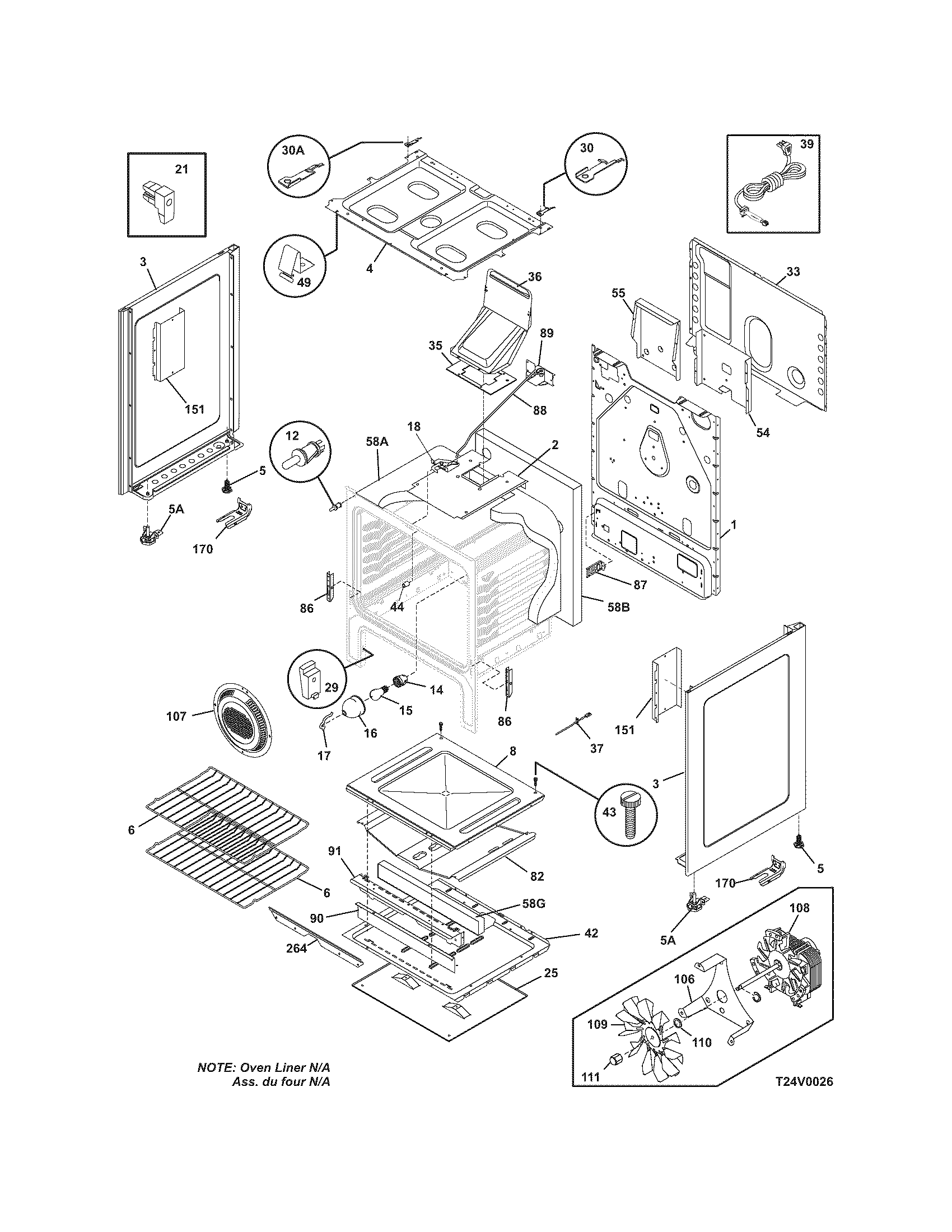 Frigidaire FGFB86DCC body diagram