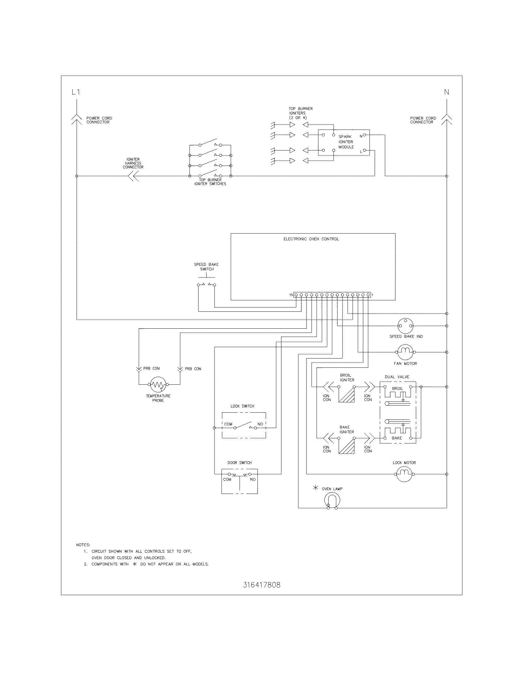 Frigidaire FGFB86DCC wiring schematic diagram