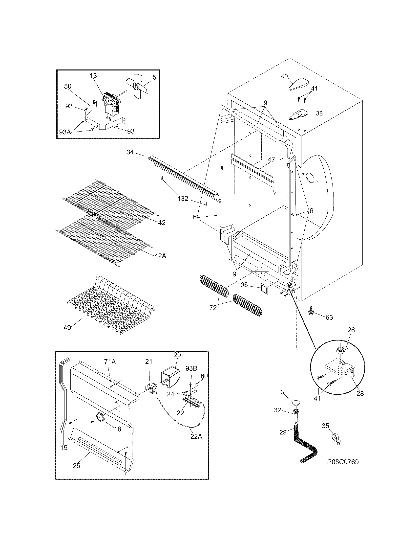 Frigidaire FFU1152DW3 cabinet diagram