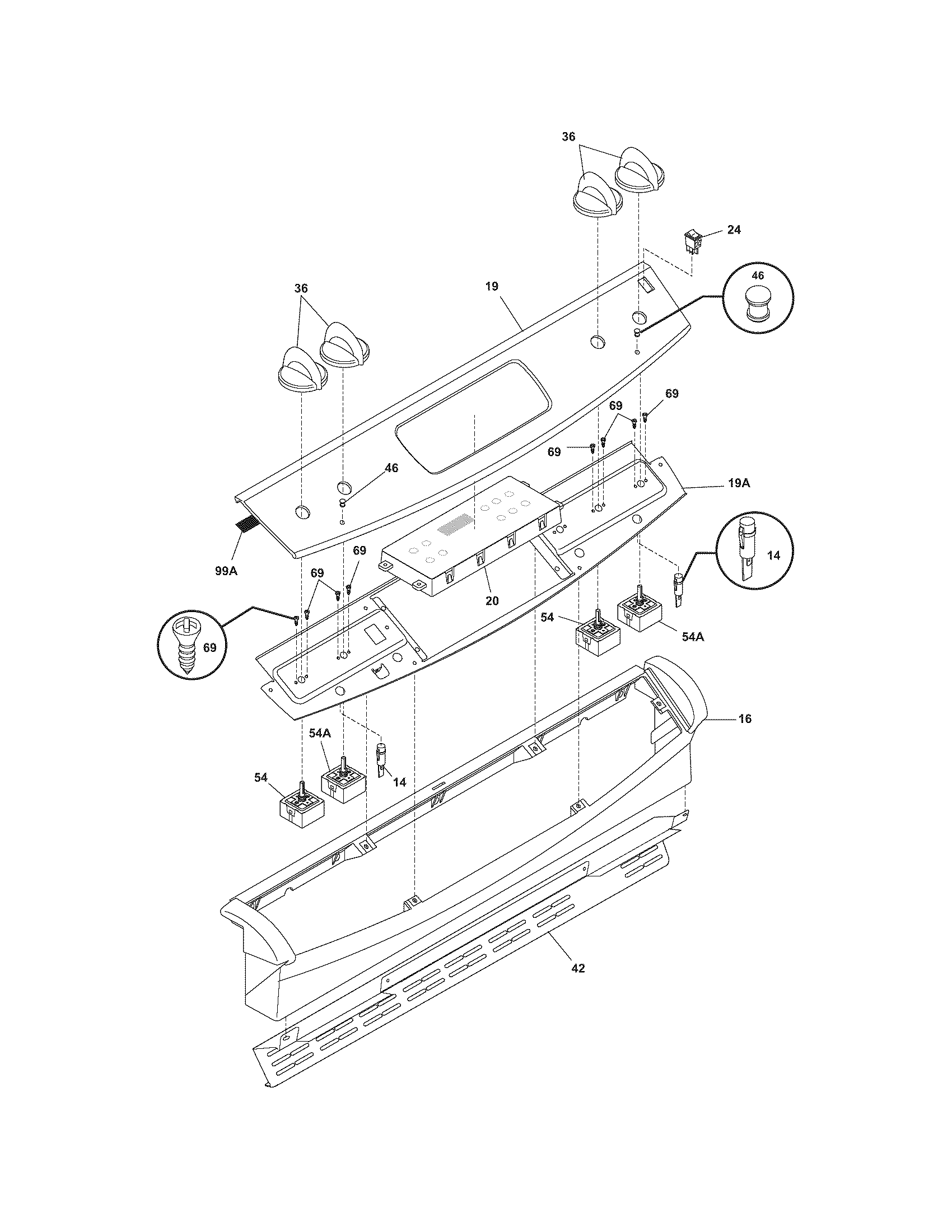 Frigidaire CFES367DB3 backguard diagram