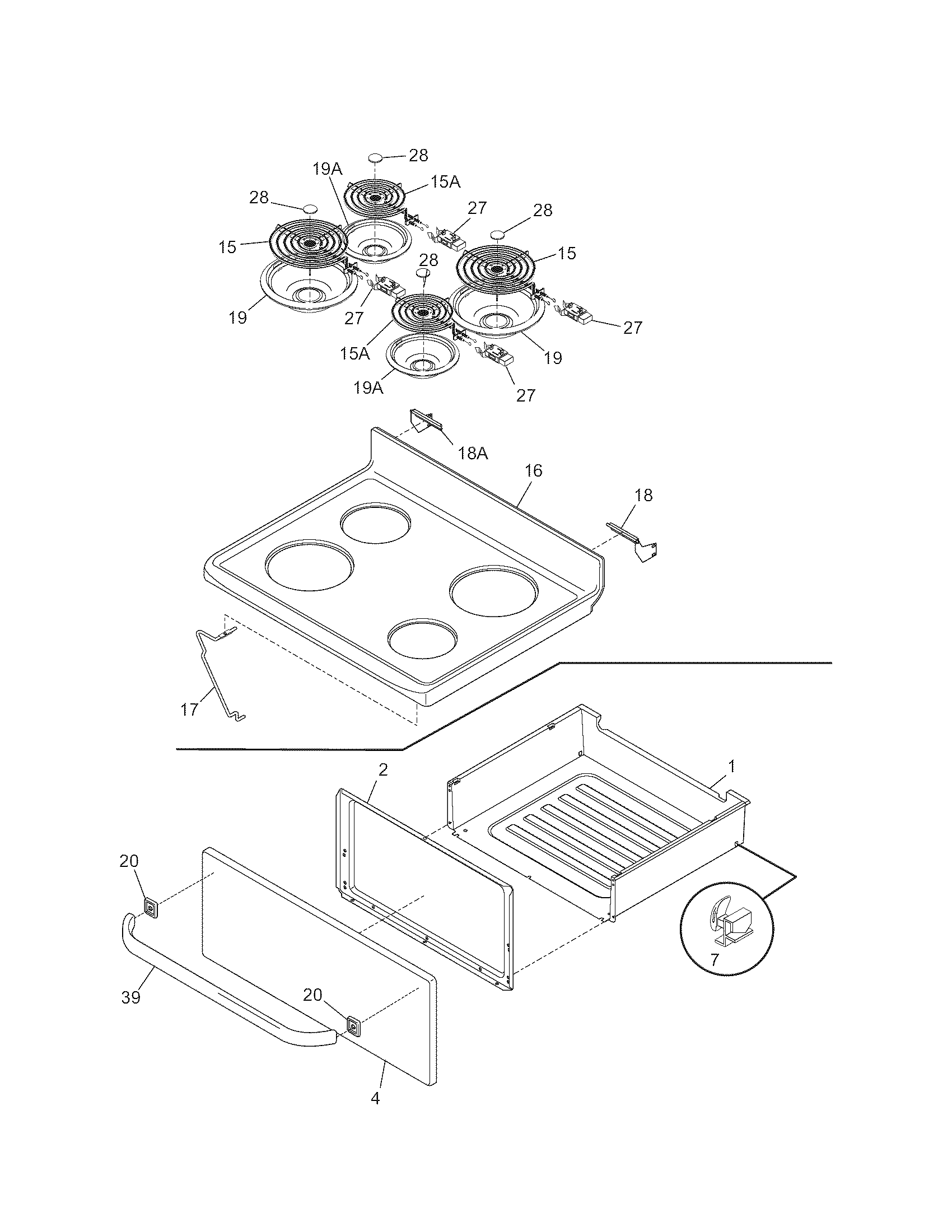 Kenmore 79091033402 top/drawer diagram