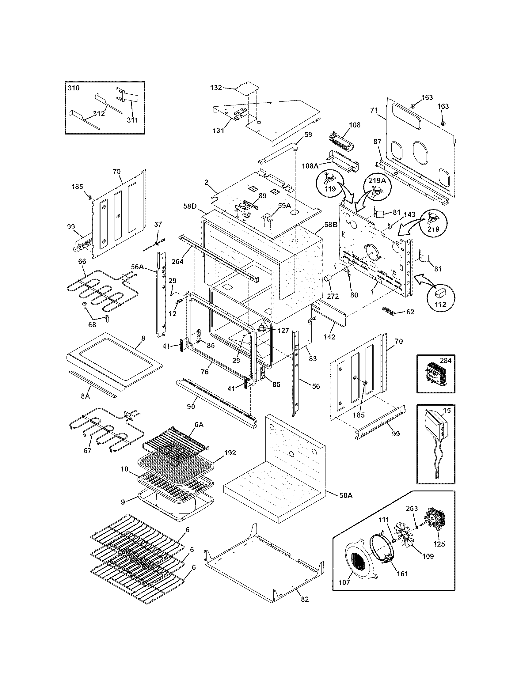 Kenmore Elite 79049079401 body diagram