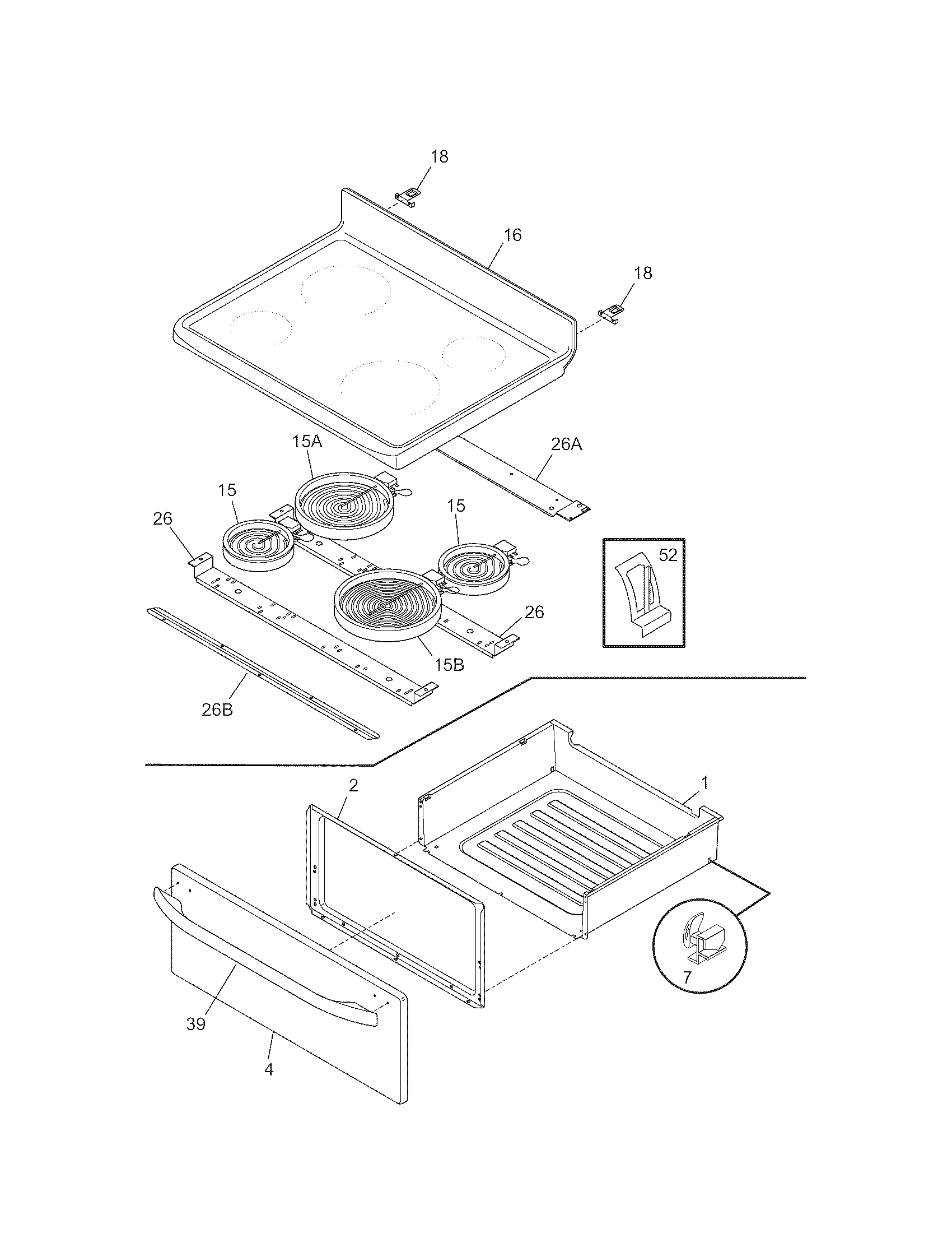 Kenmore 79092313307 top/drawer diagram