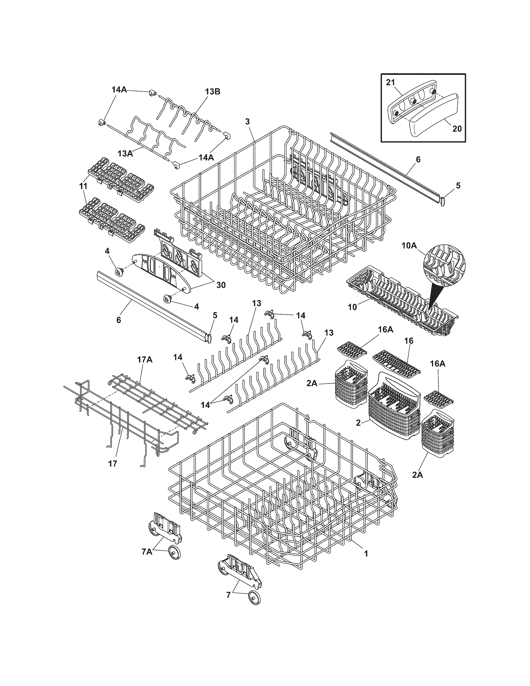 Frigidaire PLD3465REC0 racks diagram