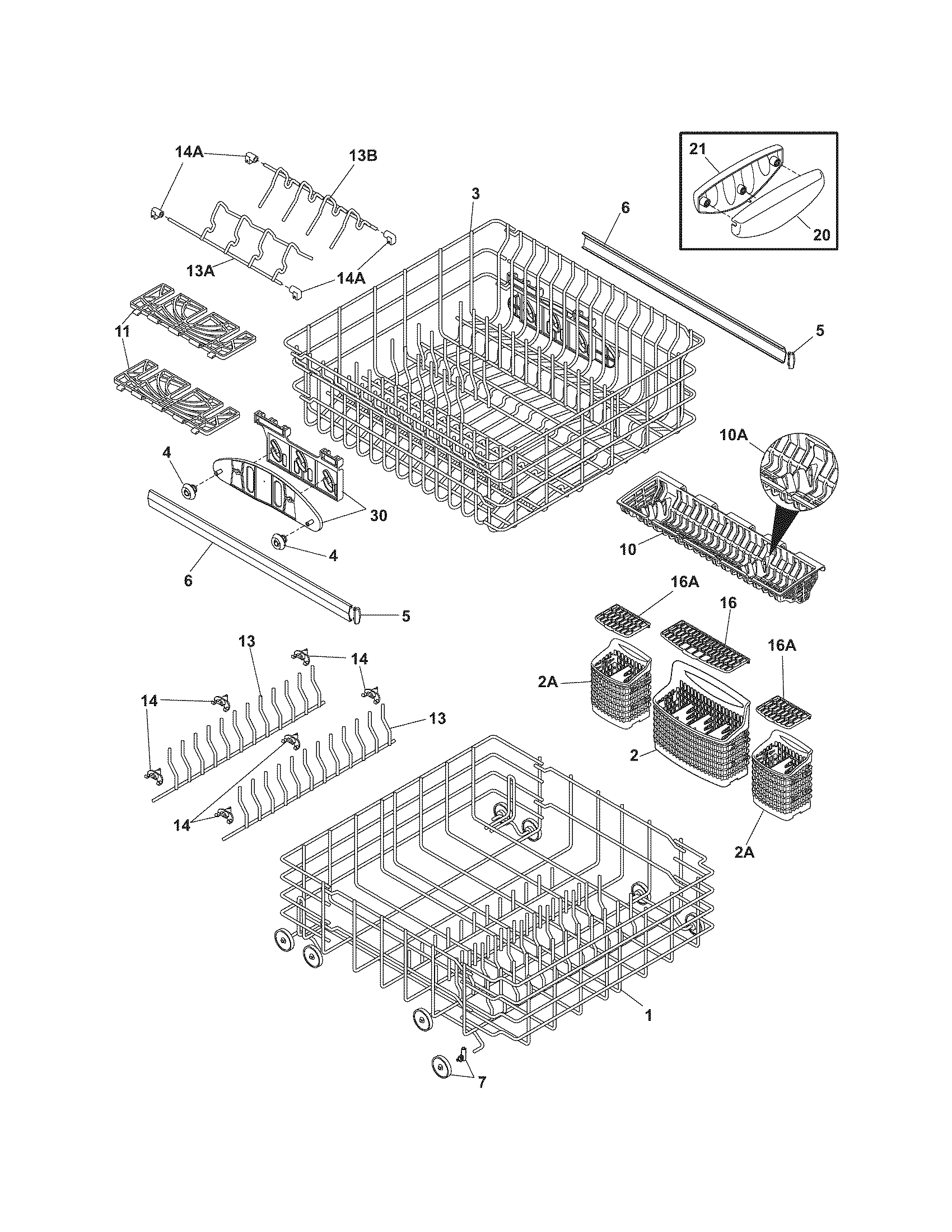 Frigidaire FDBB2840EC0 racks diagram