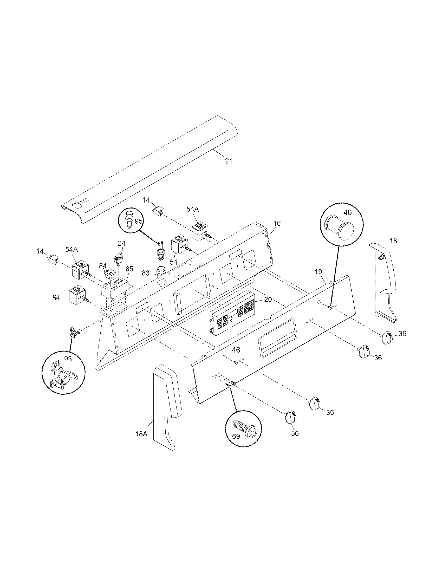 Frigidaire CFEF357EC2 backguard diagram