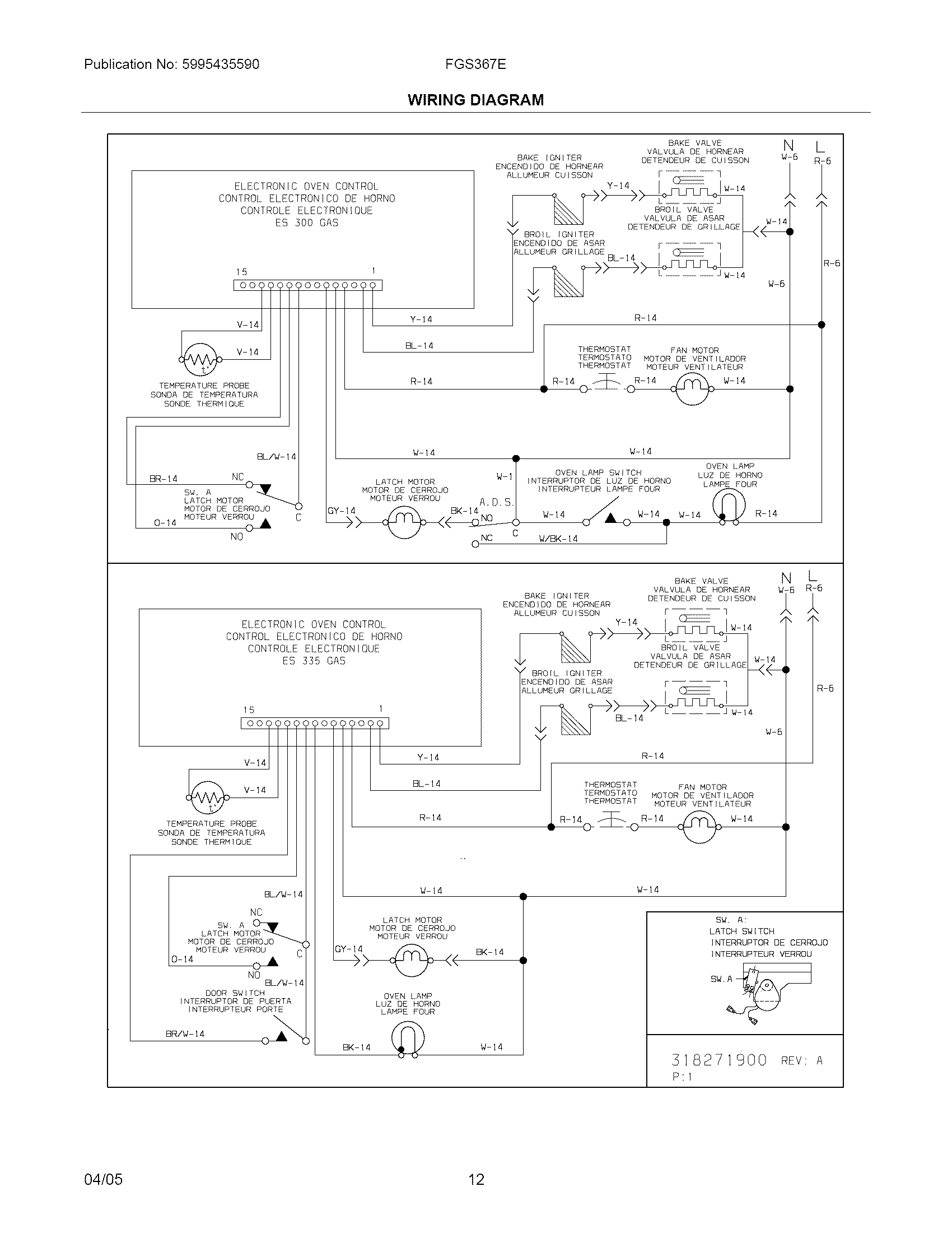 Frigidaire FGS367EBA wiring diagram diagram