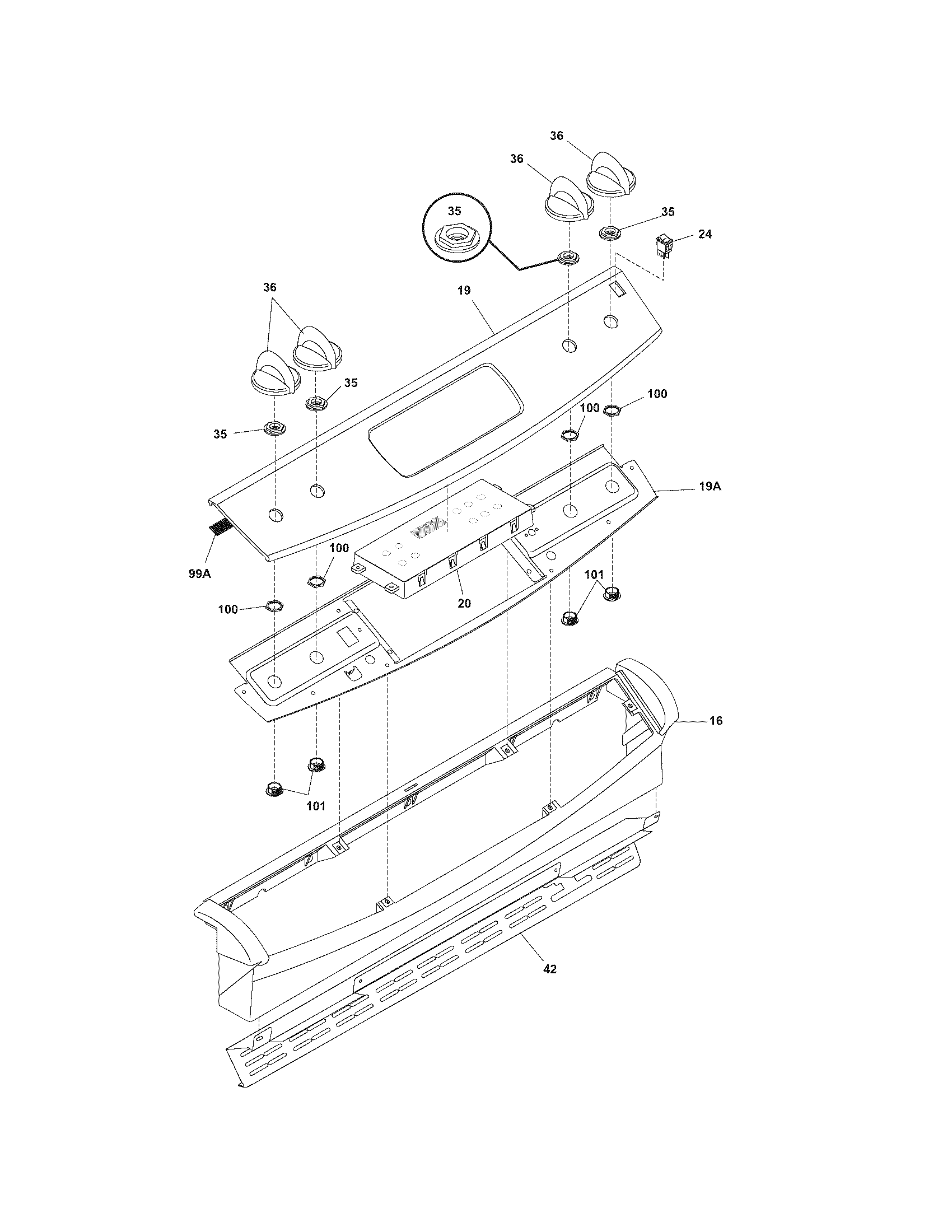 Frigidaire FGS379ESA backguard diagram