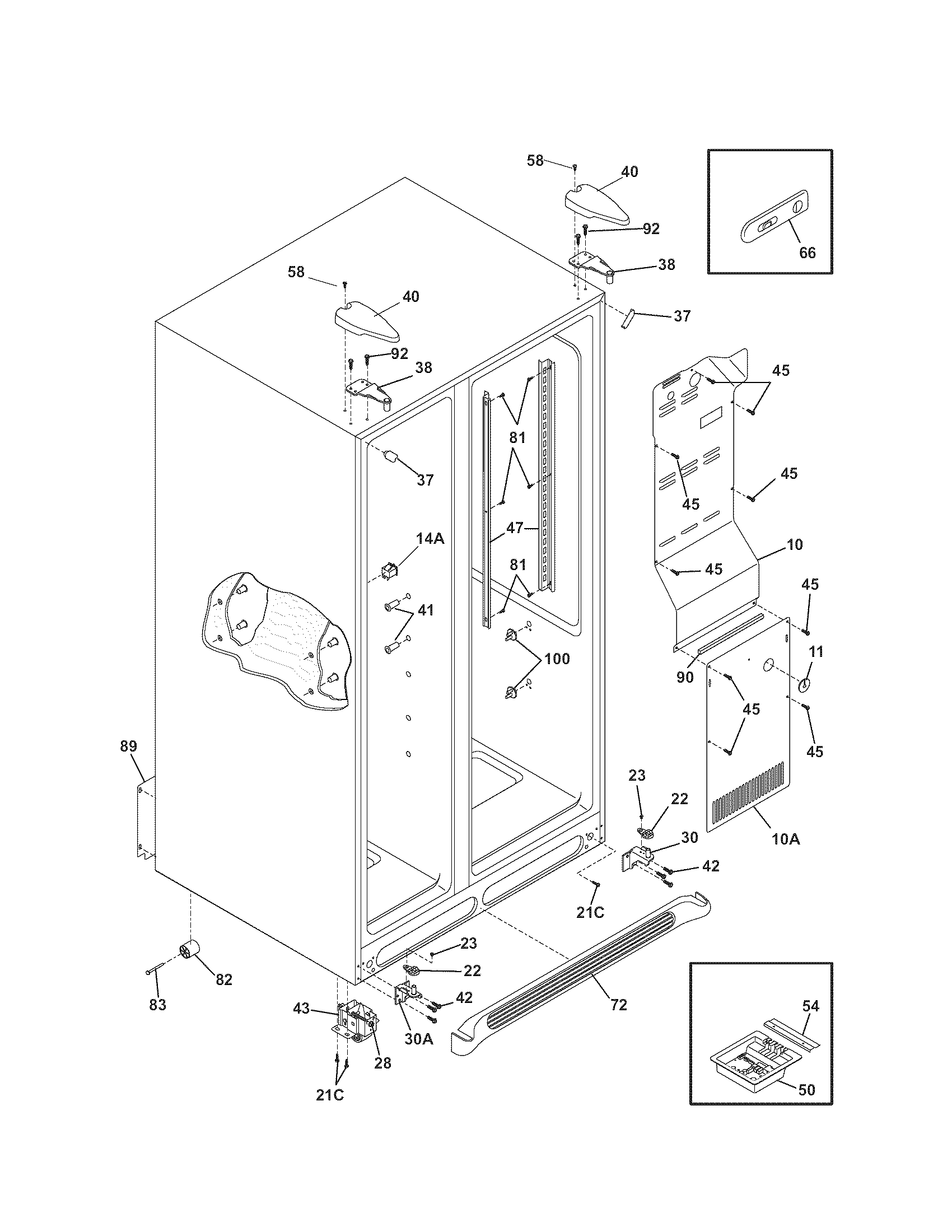 Kenmore 25344359407 cabinet diagram