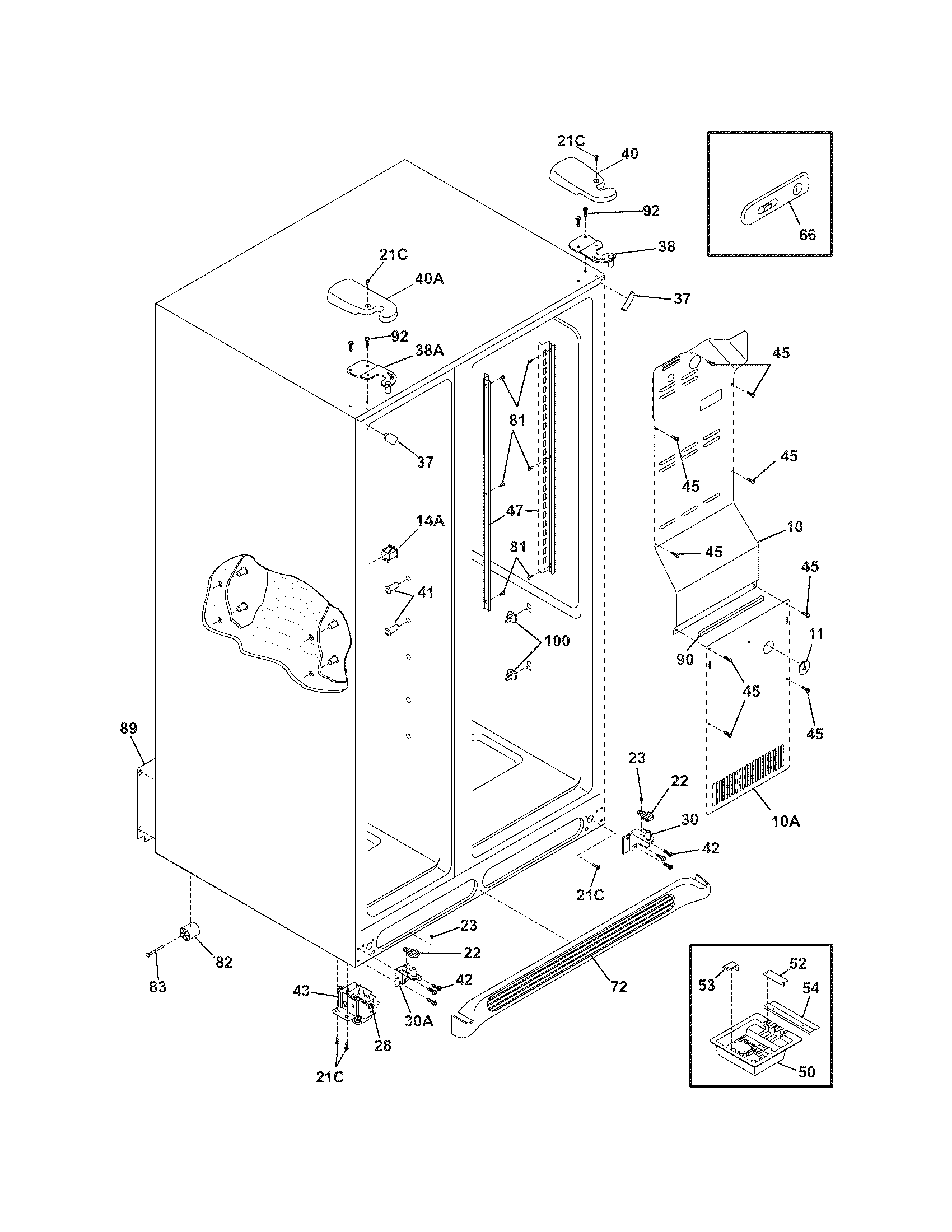 Frigidaire GHSC39ETES1 cabinet diagram