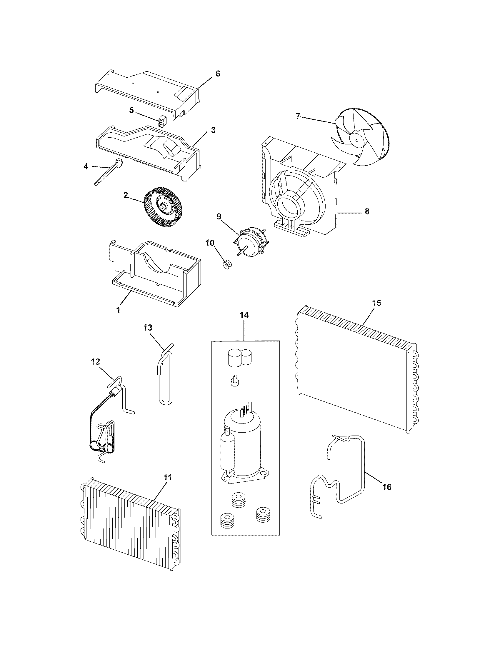 Frigidaire FAC104P1A2 cooling & air flow systems diagram